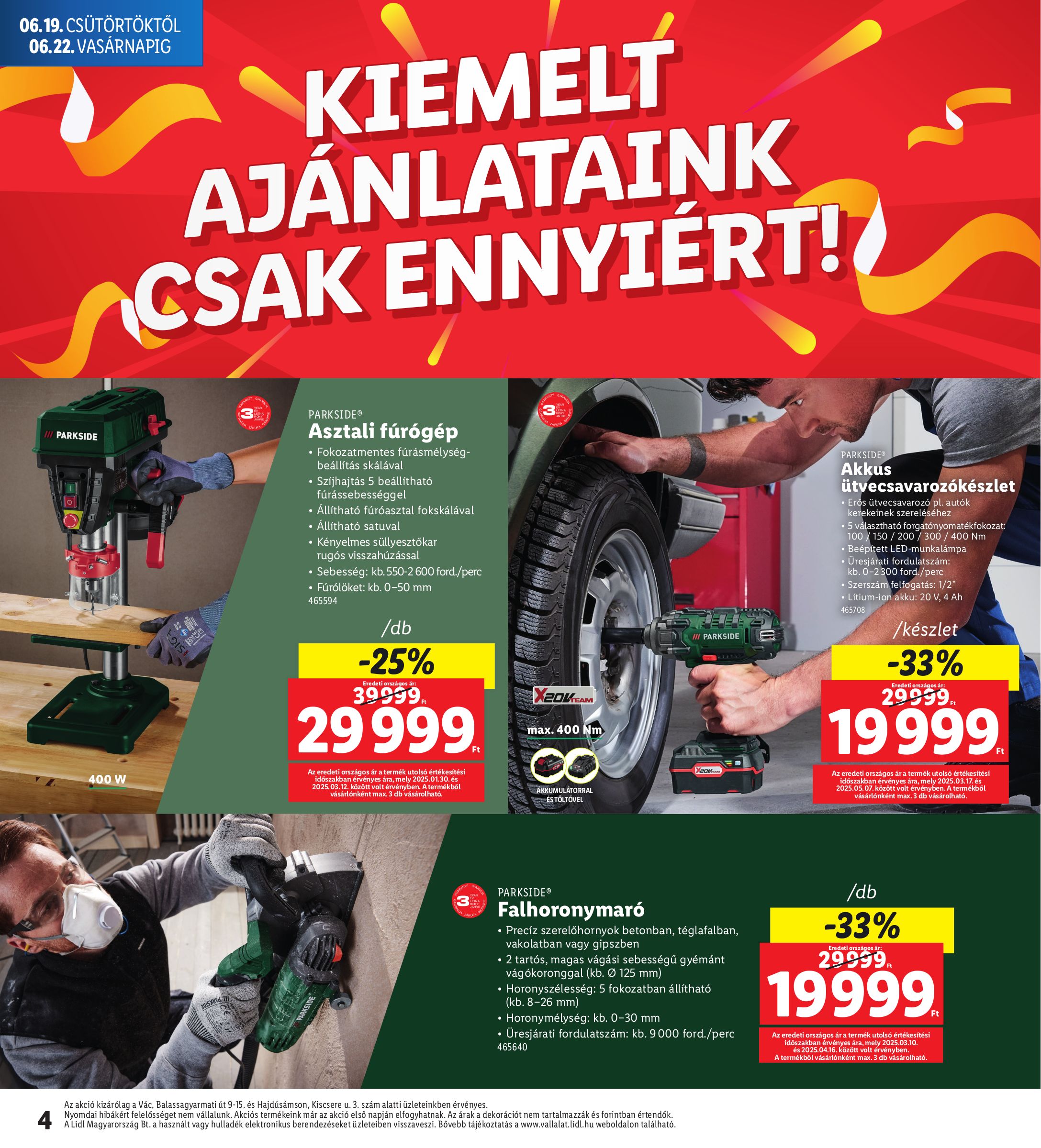 lidl - Lidl - Vác, Hajdúsámson akciós újság, érvényes 06.19. - 06.22. - page: 4