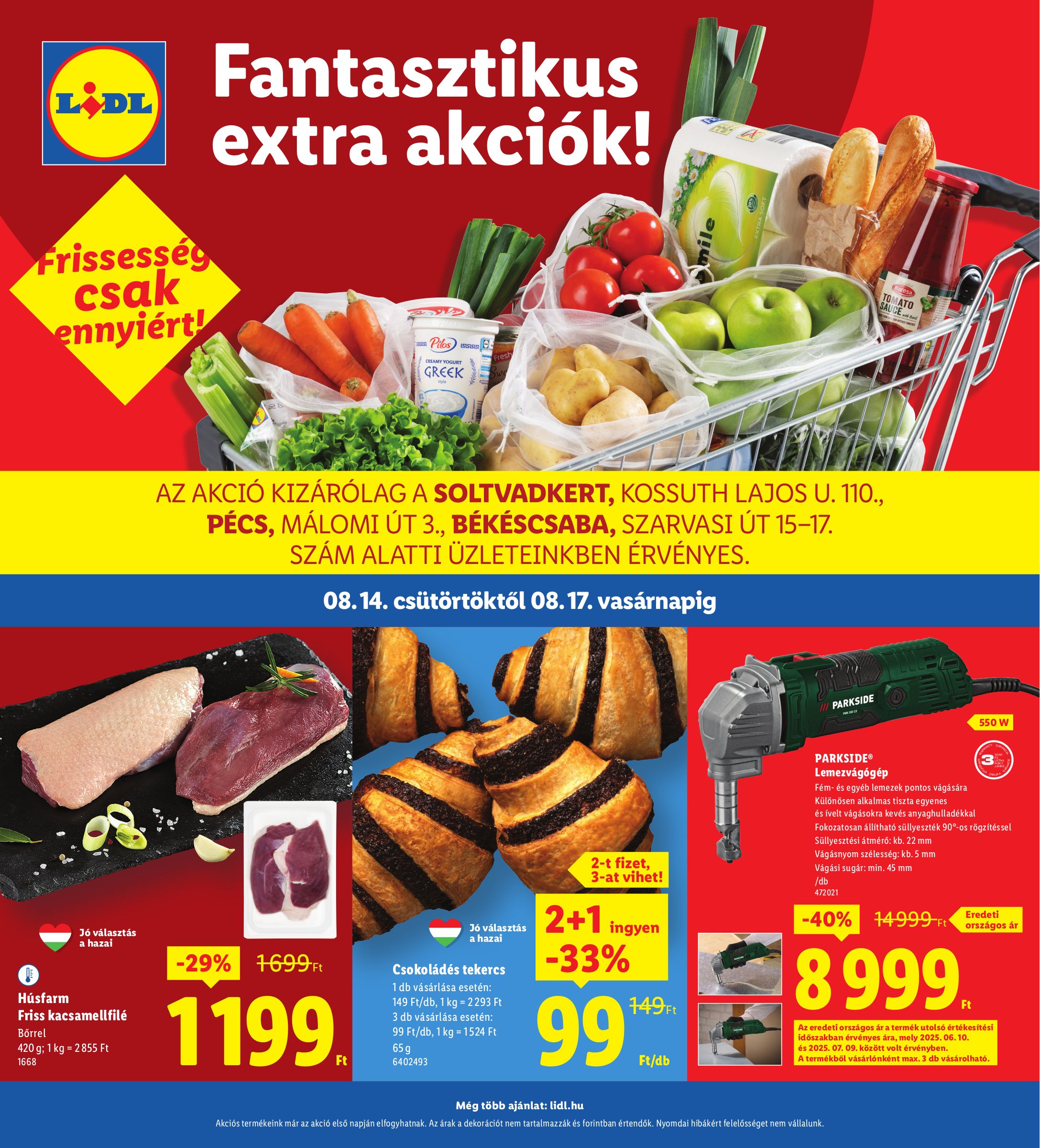 lidl - Lidl - Soltvadkert, Pécs, Békéscsaba akciós újság, érvényes 08.14. - 08.17.