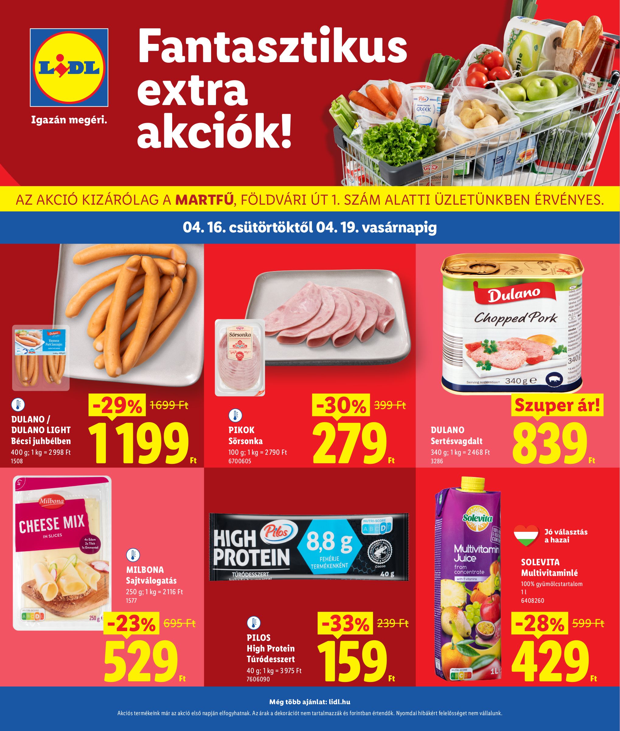 lidl - Lidl - Martfű hirdetmény a következő hétre csütörtöktől 2026.04.16.-tól vasárnaptól 2026.04.19.-ig