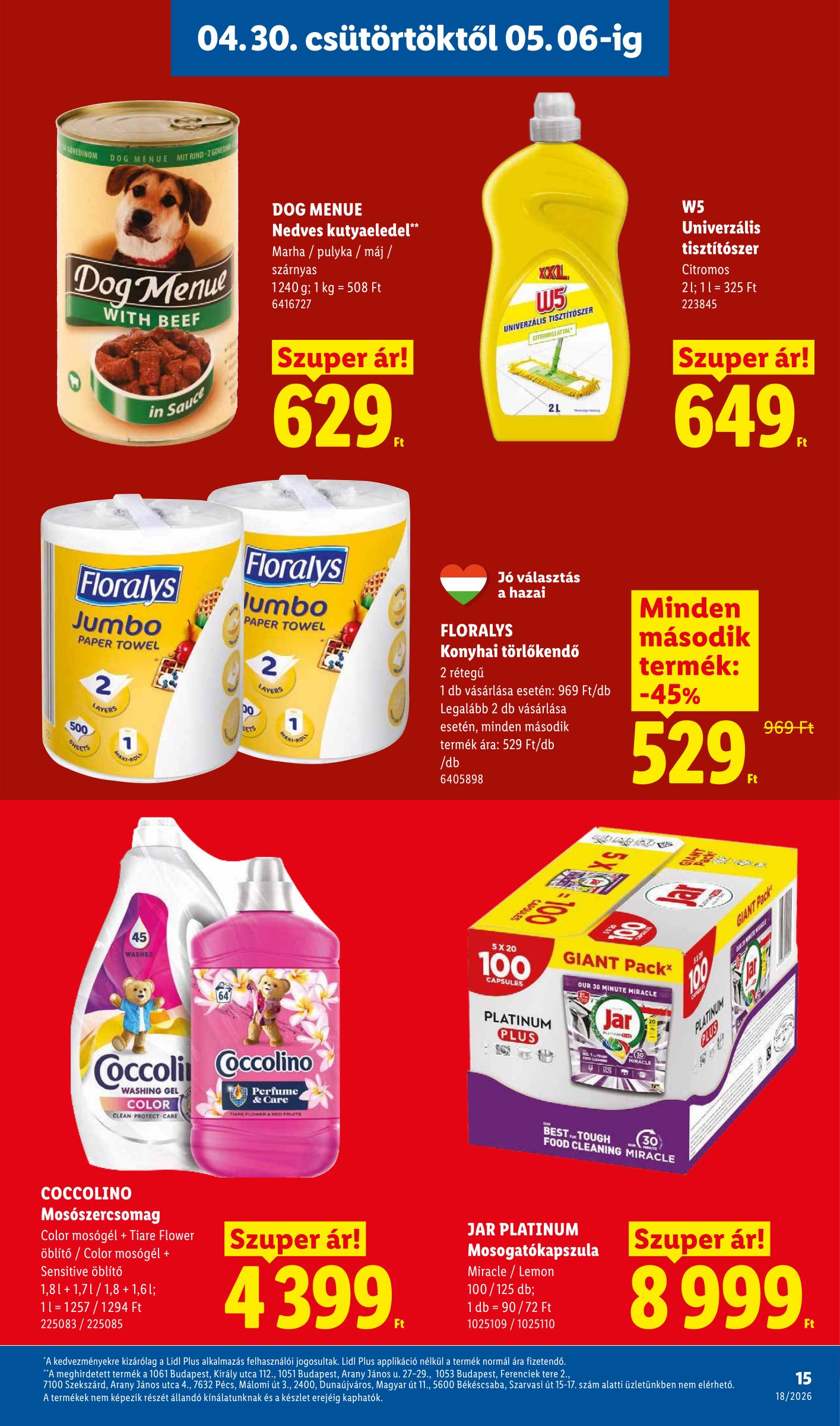 lidl - Lidl hirdetmény a következő hétre csütörtöktől 2026.04.30.-tól szerdától 2026.05.06.-ig - page: 15