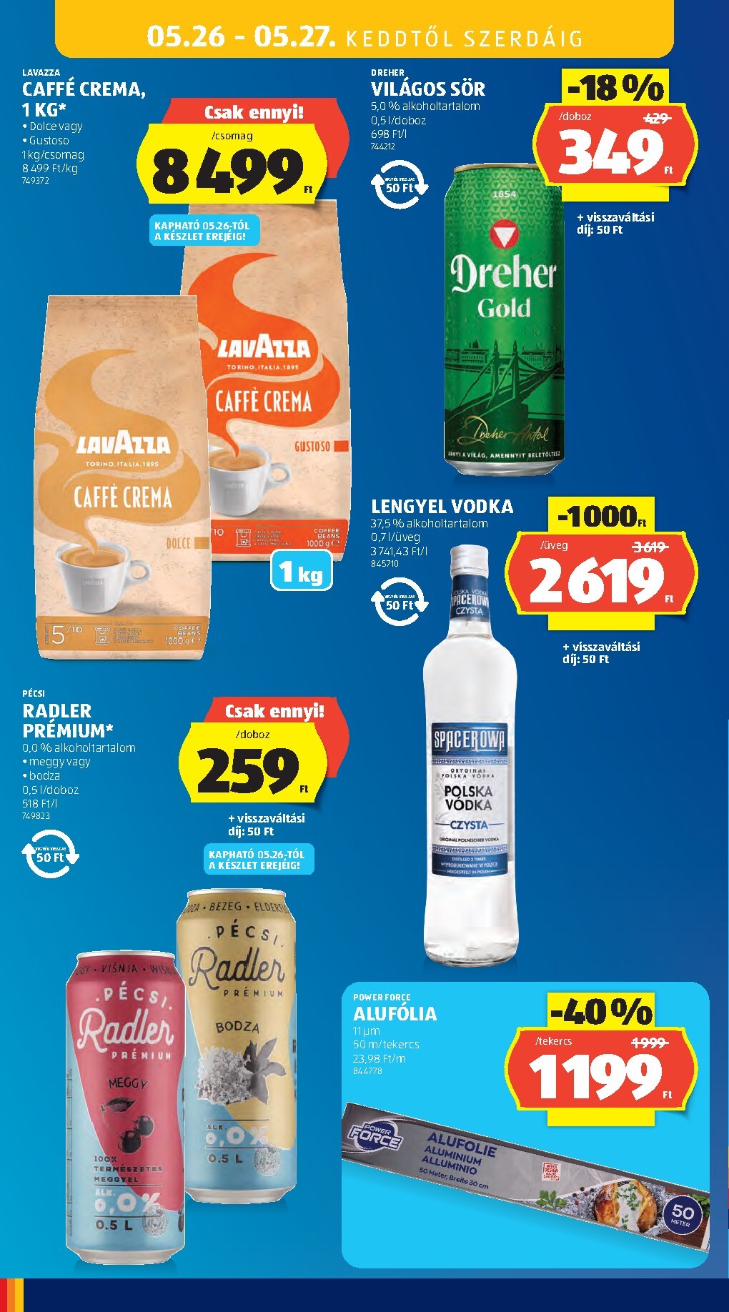 aldi - Aldi hirdetmény a következő hétre csütörtöktől 2026.05.21.-tól szerdától 2026.05.27.-ig - page: 38