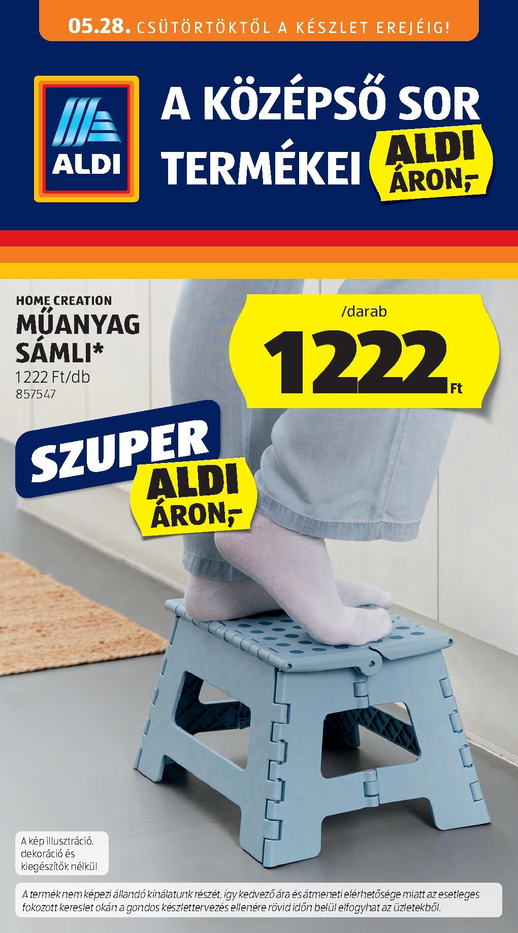 aldi - Aldi - Középső sor termékei hirdetmény a következő hétre csütörtöktől 2026.05.28.-tól szerdától 2026.06.03.-ig