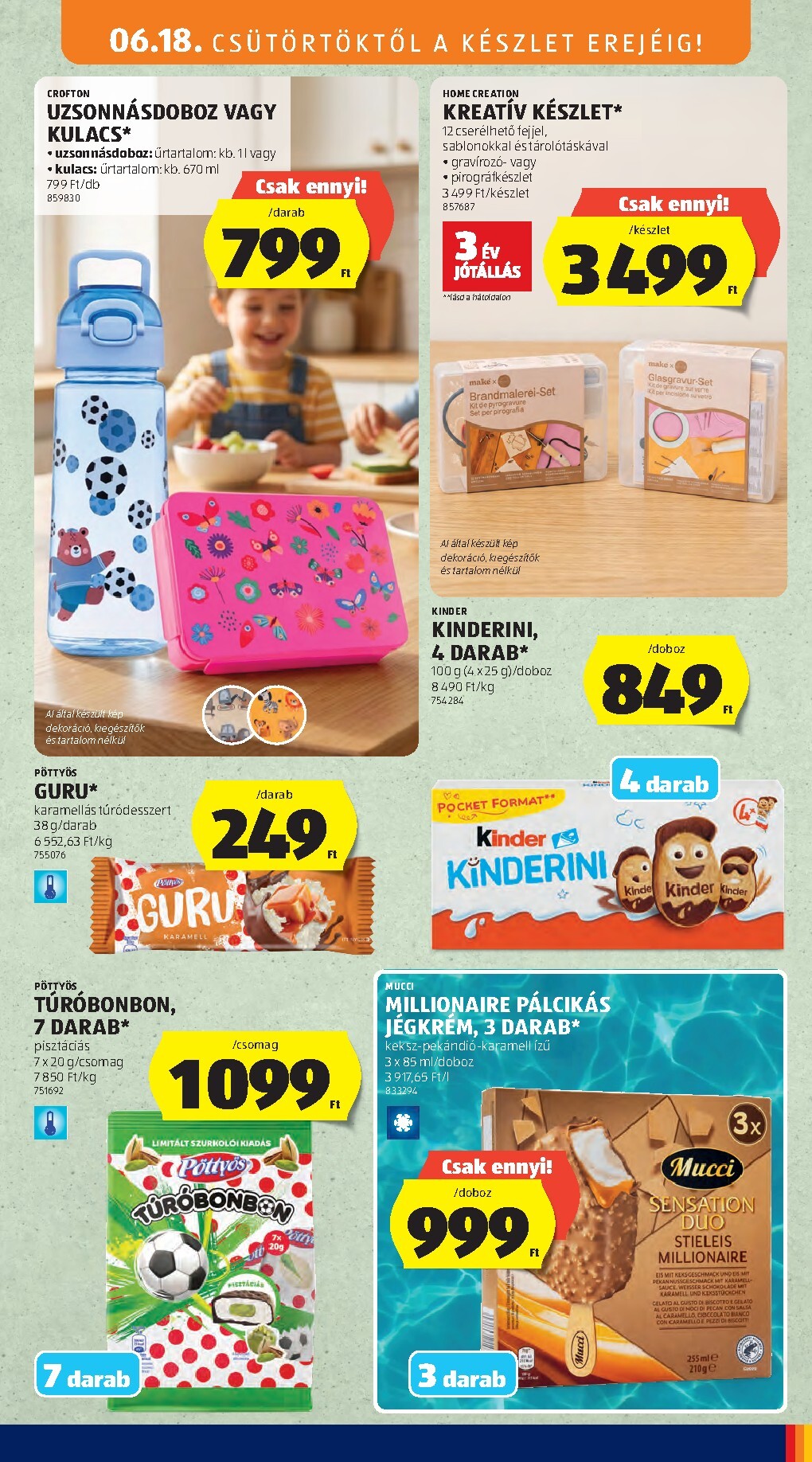 aldi - Aldi - Középső sor termékei hirdetmény a következő hétre csütörtöktől 2026.06.18.-tól keddtől 2026.06.30.-ig - page: 5