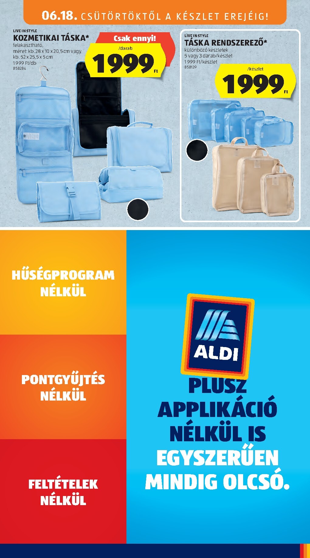 aldi - Aldi - Középső sor termékei hirdetmény a következő hétre csütörtöktől 2026.06.18.-tól keddtől 2026.06.30.-ig - page: 9