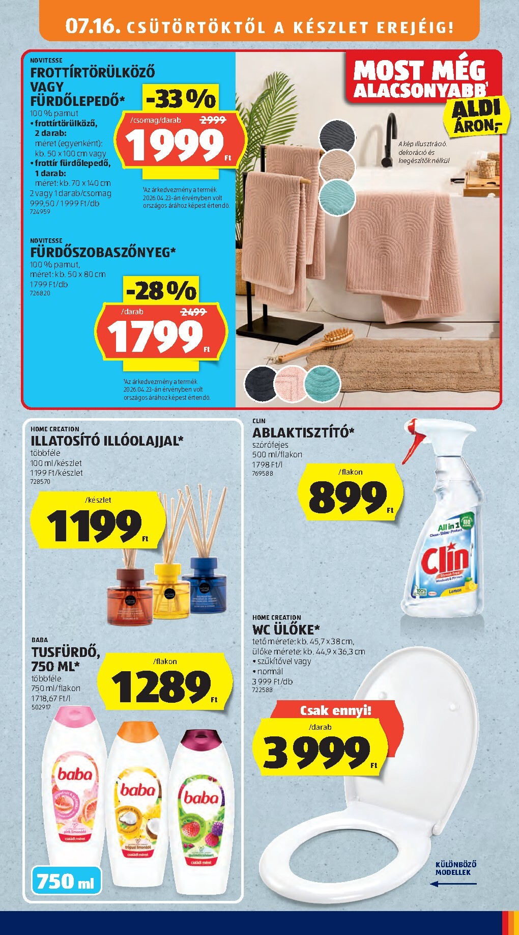 aldi - ALDI - Középső sor termékei hirdetmény a következő hétre csütörtöktől 2026.07.16.-tól szerdától 2026.07.22.-ig - page: 7