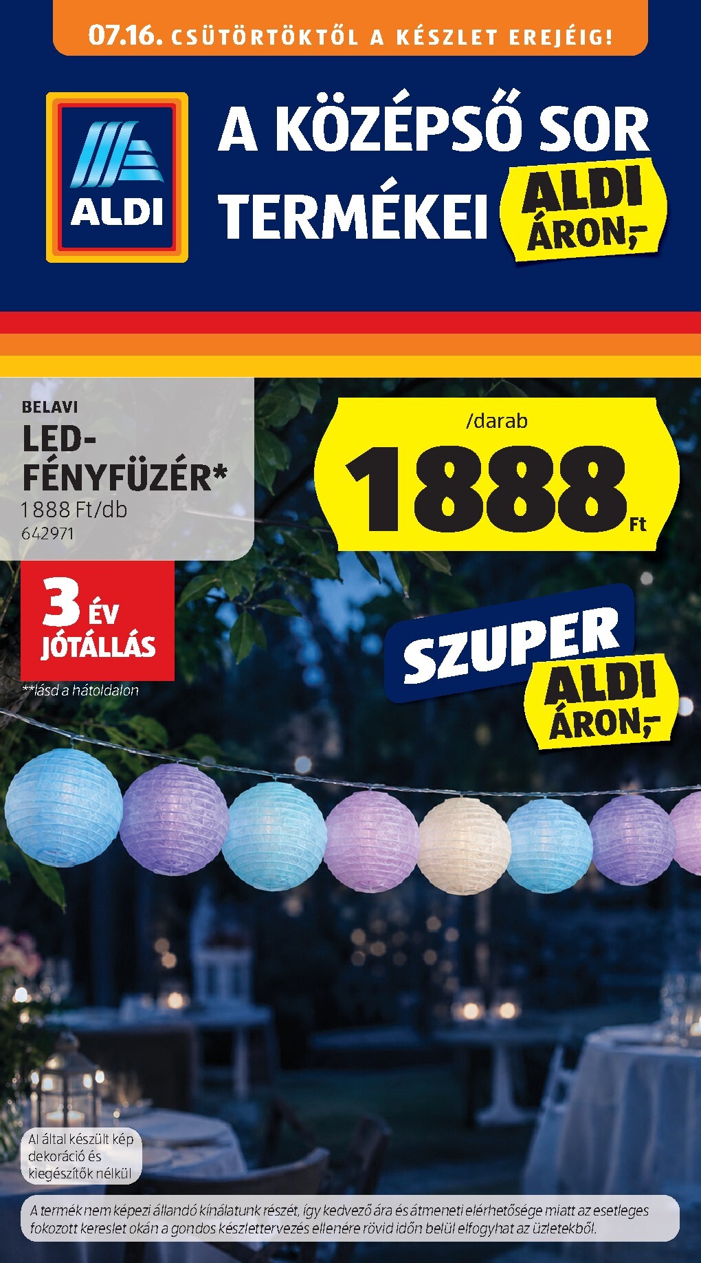 aldi - ALDI - Középső sor termékei hirdetmény a következő hétre csütörtöktől 2026.07.16.-tól szerdától 2026.07.22.-ig