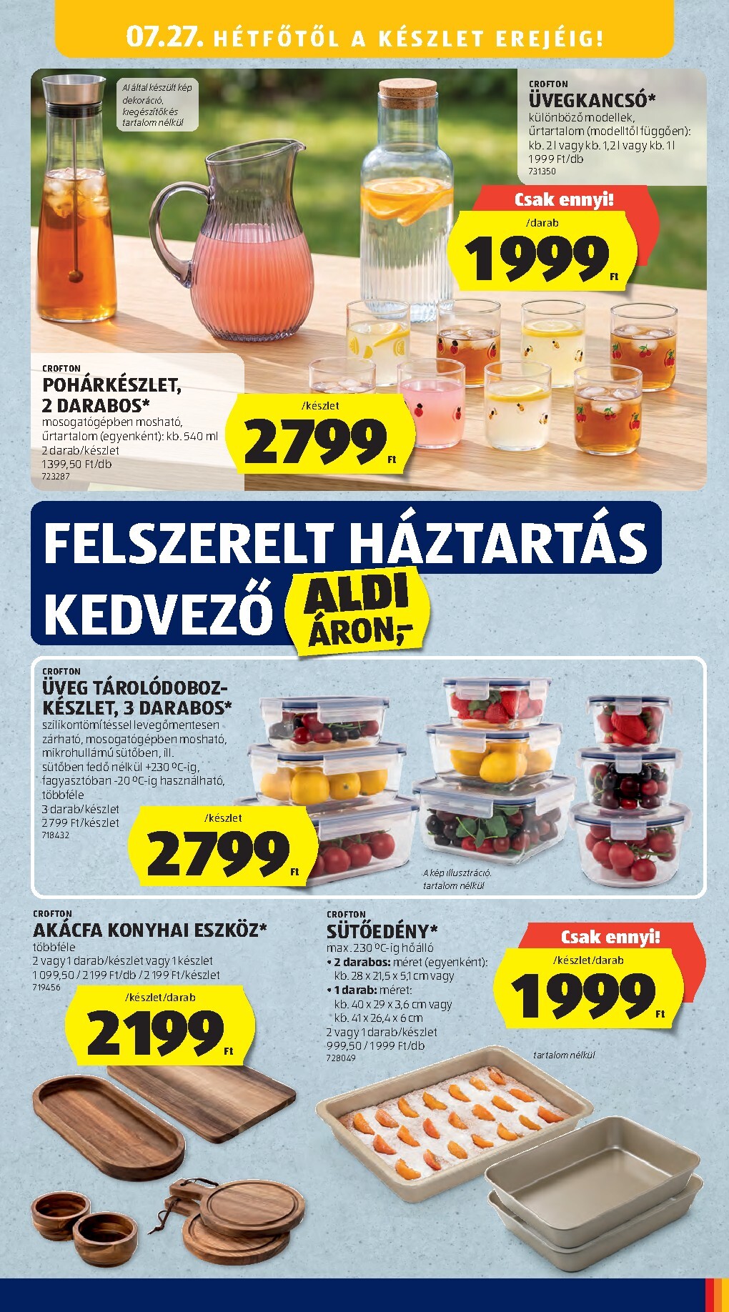 aldi - Aldi - Középső sor termékei hirdetmény a következő hétre csütörtöktől 2026.07.23.-tól szerdától 2026.07.29.-ig - page: 15