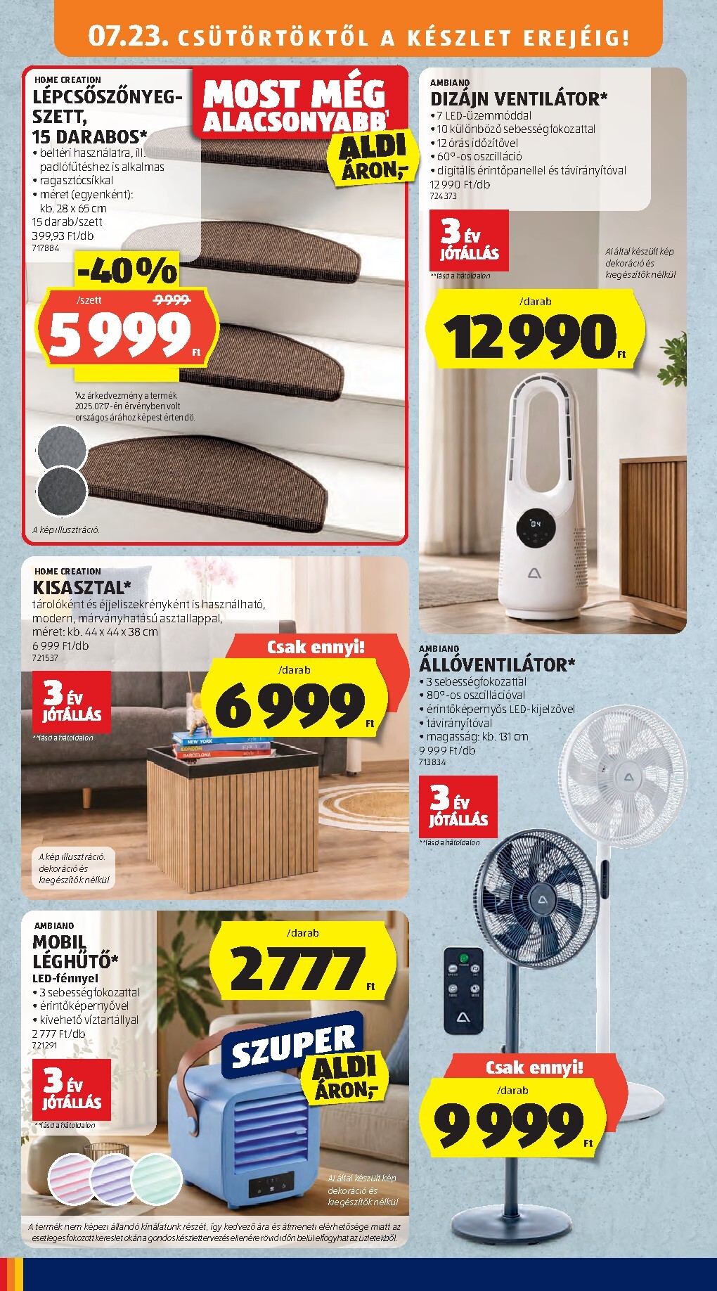 aldi - Aldi - Középső sor termékei hirdetmény a következő hétre csütörtöktől 2026.07.23.-tól szerdától 2026.07.29.-ig - page: 2