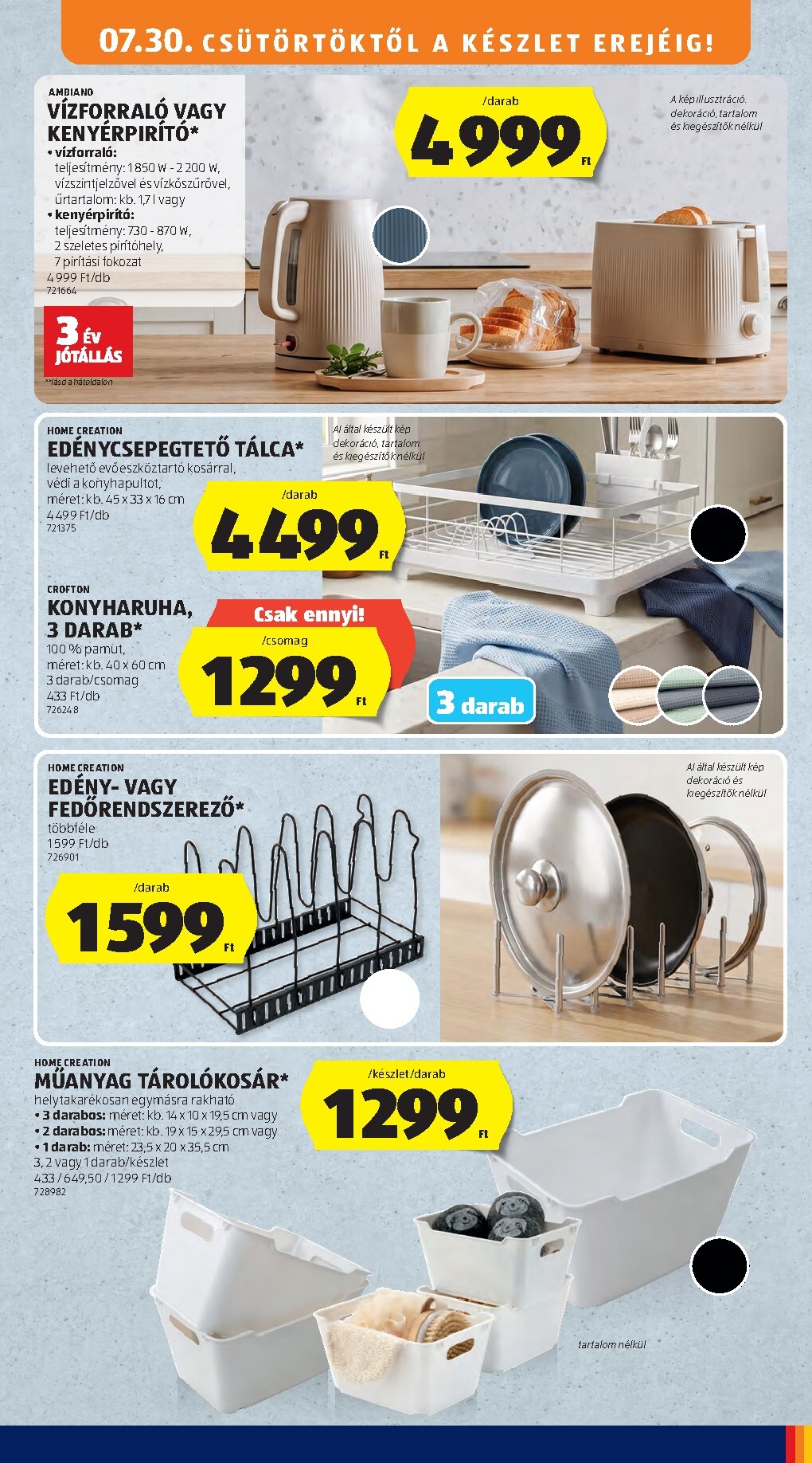aldi - Aldi - Középső sor termékei hirdetmény a következő hétre csütörtöktől 2026.07.30.-tól szerdától 2026.08.05.-ig - page: 9
