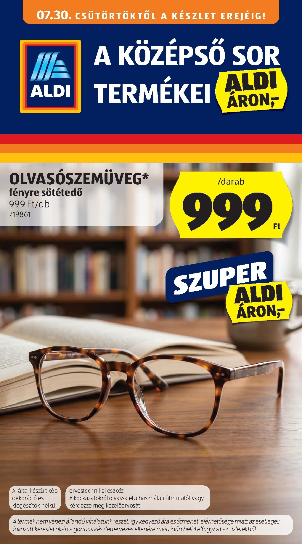 aldi - Aldi - Középső sor termékei hirdetmény a következő hétre csütörtöktől 2026.07.30.-tól szerdától 2026.08.05.-ig