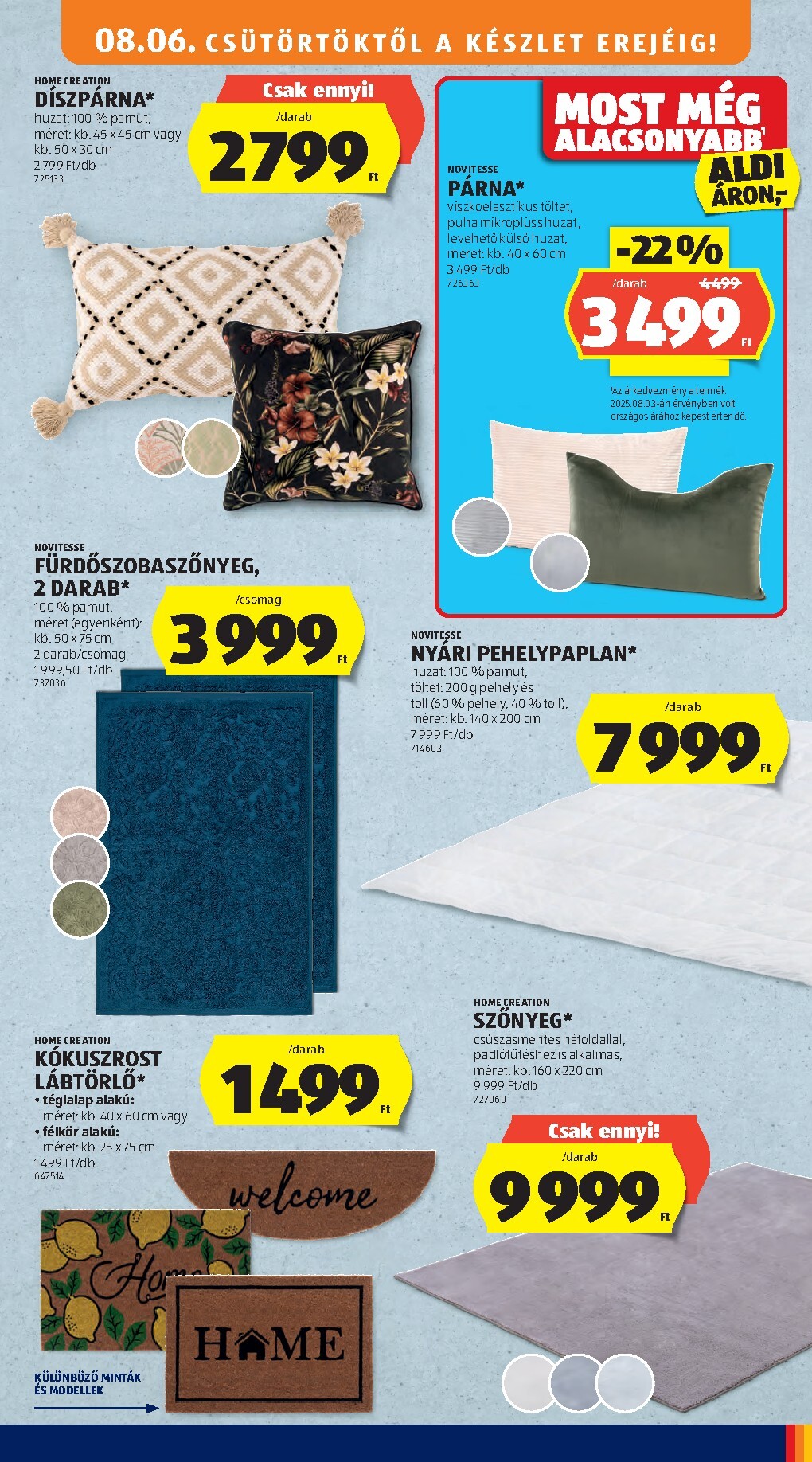 aldi - Aldi - Középső sor termékei hirdetmény a következő hétre csütörtöktől 2026.08.06.-tól szerdától 2026.08.12.-ig - page: 7