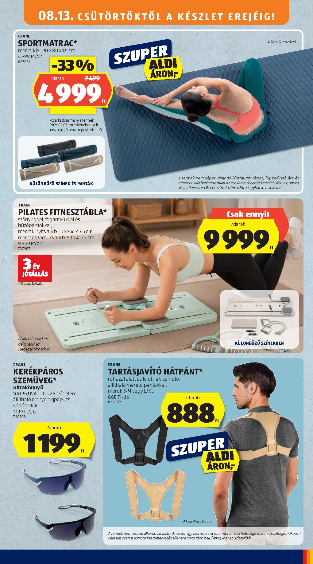 aldi - Aldi - Középső sor termékei hirdetmény a következő hétre csütörtöktől 2026.08.13.-tól szerdától 2026.08.19.-ig - page: 3