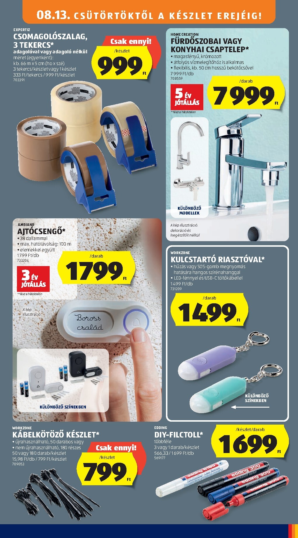 aldi - Aldi - Középső sor termékei hirdetmény a következő hétre csütörtöktől 2026.08.13.-tól szerdától 2026.08.19.-ig - page: 9