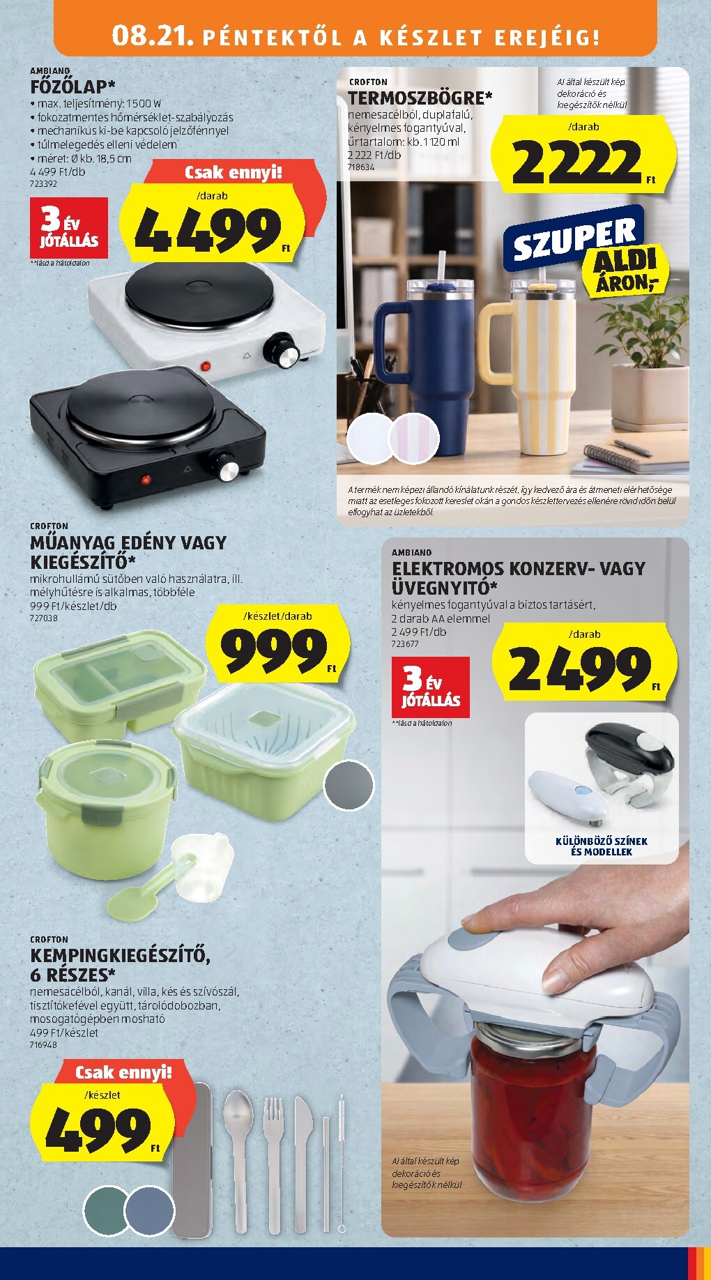 aldi - Aldi - Középső sor termékei hirdetmény a következő hétre péntektől 2026.08.21.-tól szerdától 2026.08.26.-ig - page: 3