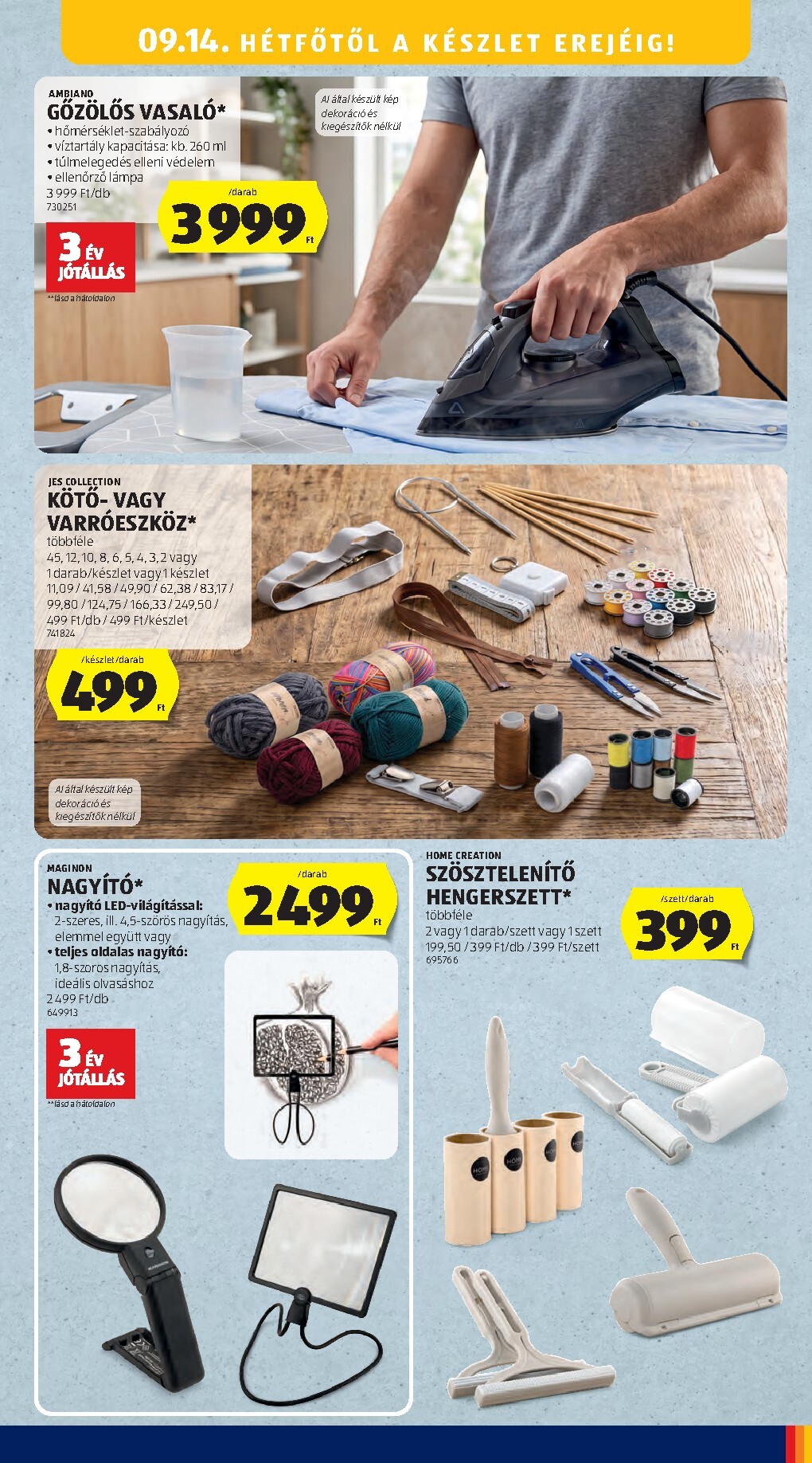 aldi - Aldi - Középső sor termékei hirdetmény a következő hétre csütörtöktől 2026.09.10.-tól szerdától 2026.09.16.-ig - page: 17