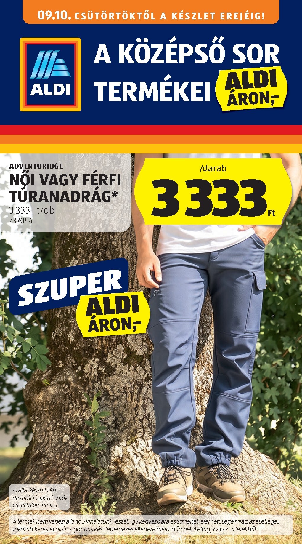aldi - Aldi - Középső sor termékei hirdetmény a következő hétre csütörtöktől 2026.09.10.-tól szerdától 2026.09.16.-ig
