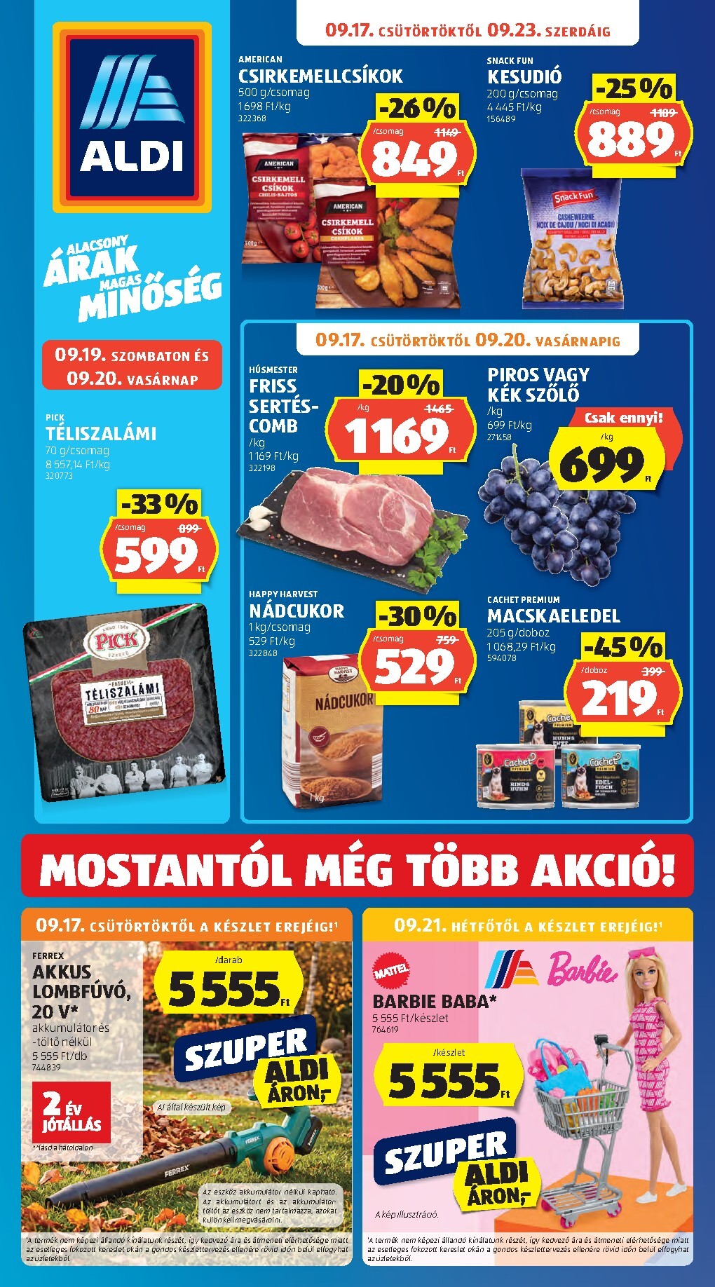 aldi - Aktuális Aldi szórólap érvényes csütörtöktől 2026.09.17.-től szerdától 2026.09.23.-ig - page: 1