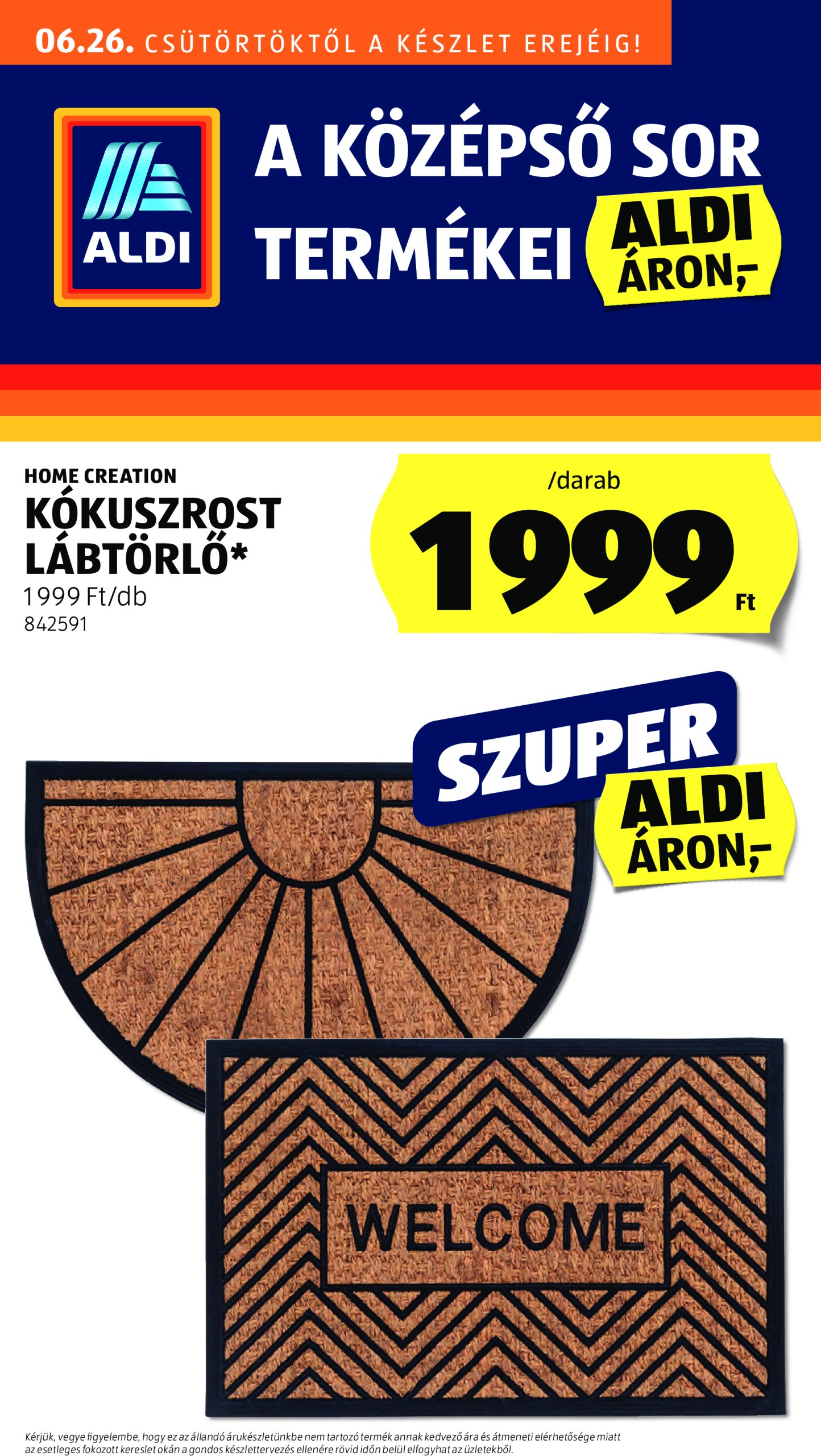 aldi - Aldi - Középső sor termékei akciós újság, érvényes 06.26. - 07.02.