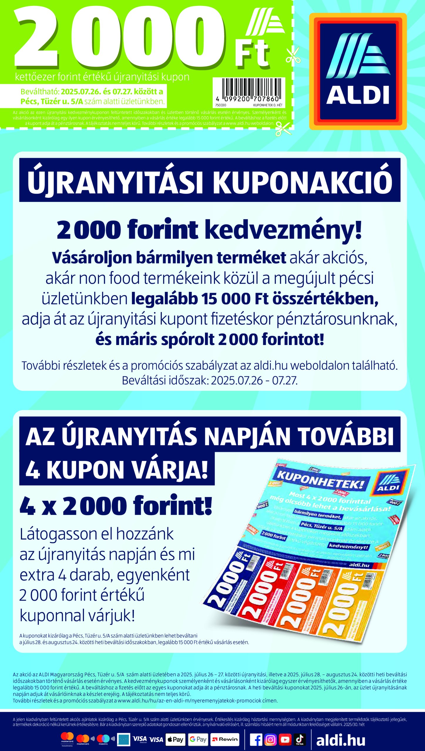 aldi - Aldi - Üzletnyitás: Pécs akciós újság, érvényes 07.26. - 07.27. - page: 8