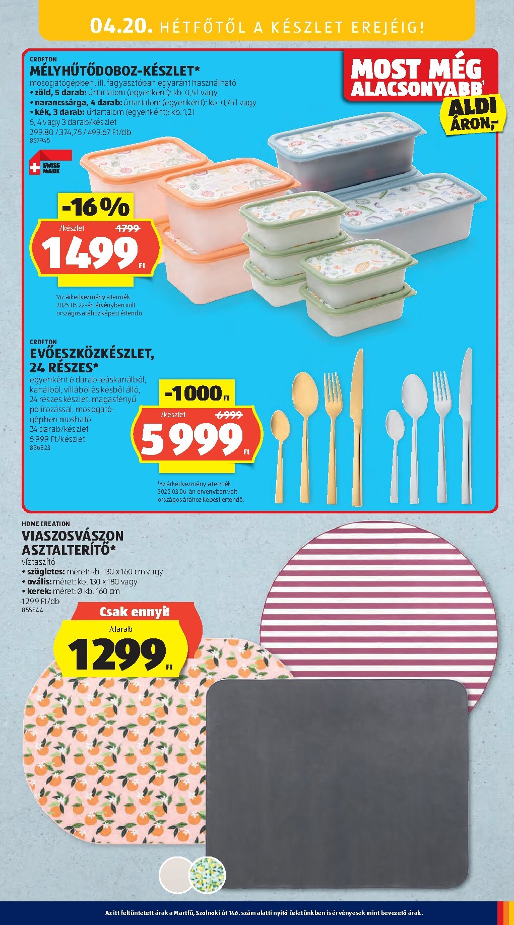 aldi - Aldi - Középső sor termékei hirdetmény a következő hétre csütörtöktől 2026.04.16.-tól szerdától 2026.04.22.-ig - page: 17