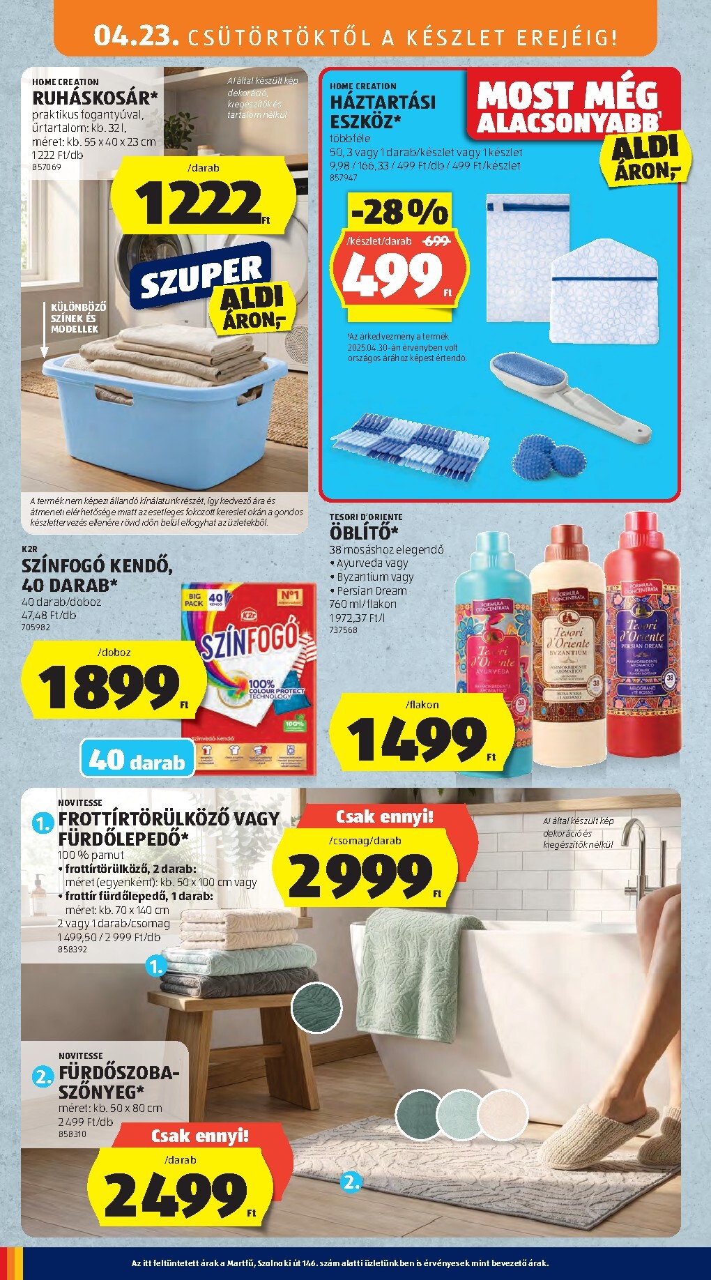 aldi - Aldi - Középső sor termékei hirdetmény a következő hétre csütörtöktől 2026.04.23.-tól szerdától 2026.04.29.-ig - page: 12