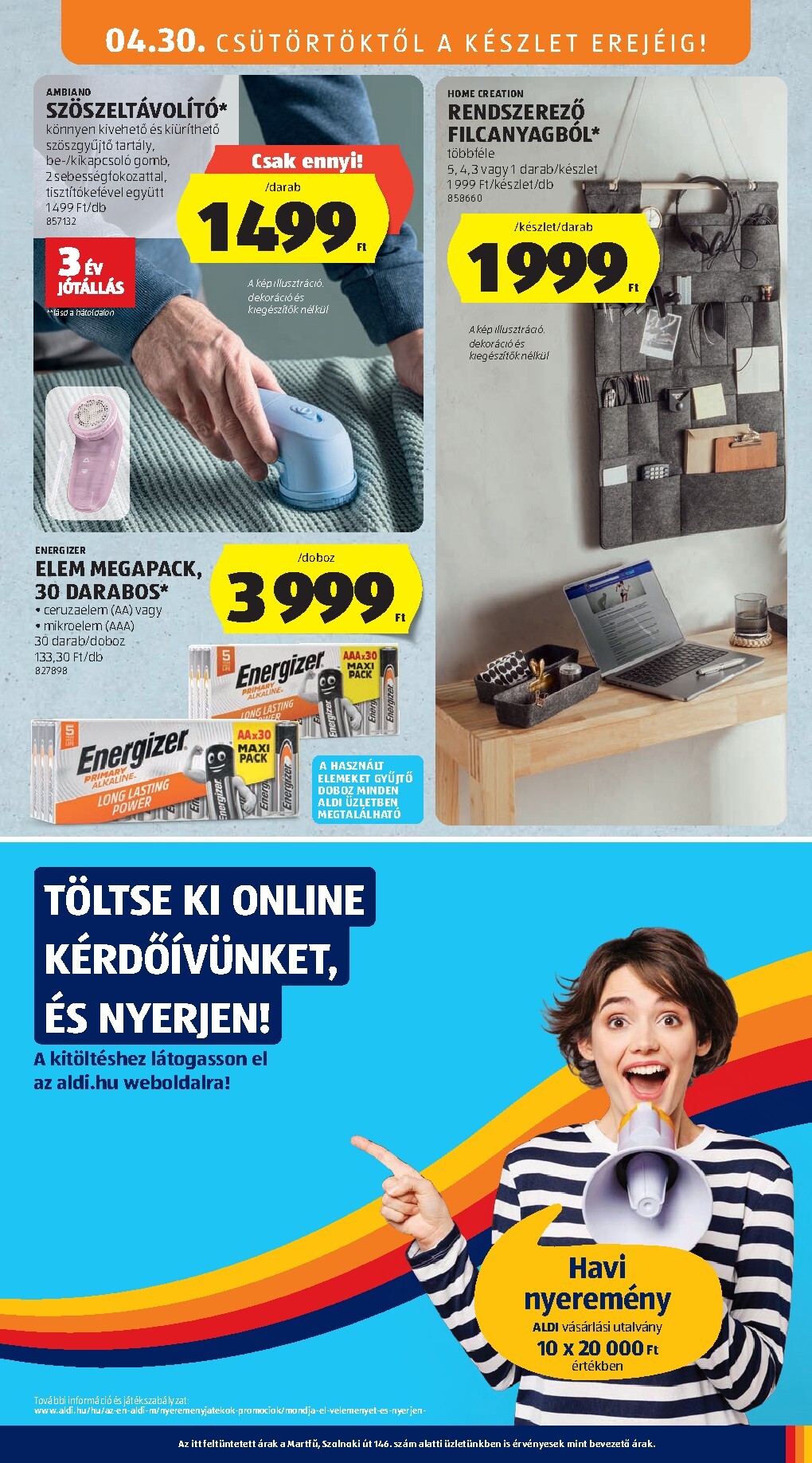 aldi - Aldi - Középső sor termékei hirdetmény a következő hétre csütörtöktől 2026.04.30.-tól szerdától 2026.05.06.-ig - page: 13