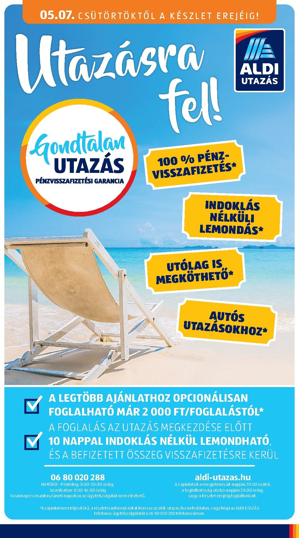 aldi - Aldi - Utazás katalógus hirdetmény a következő hétre csütörtöktől 2026.05.07.-tól szerdától 2026.06.03.-ig