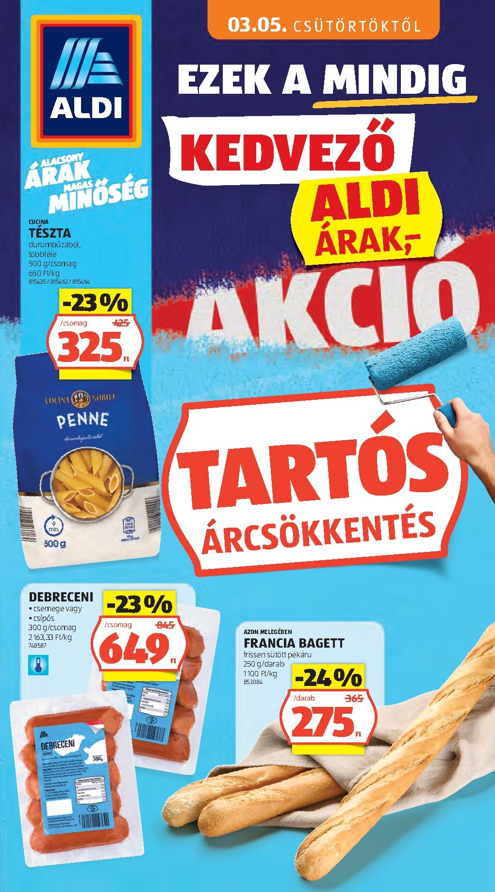 aldi - Aktuális Aldi - Tartós árcsökkentés flyer szórólap érvényes csütörtöktől 2026.03.05.-től vasárnaptól 2026.05.31.-ig - page: 1