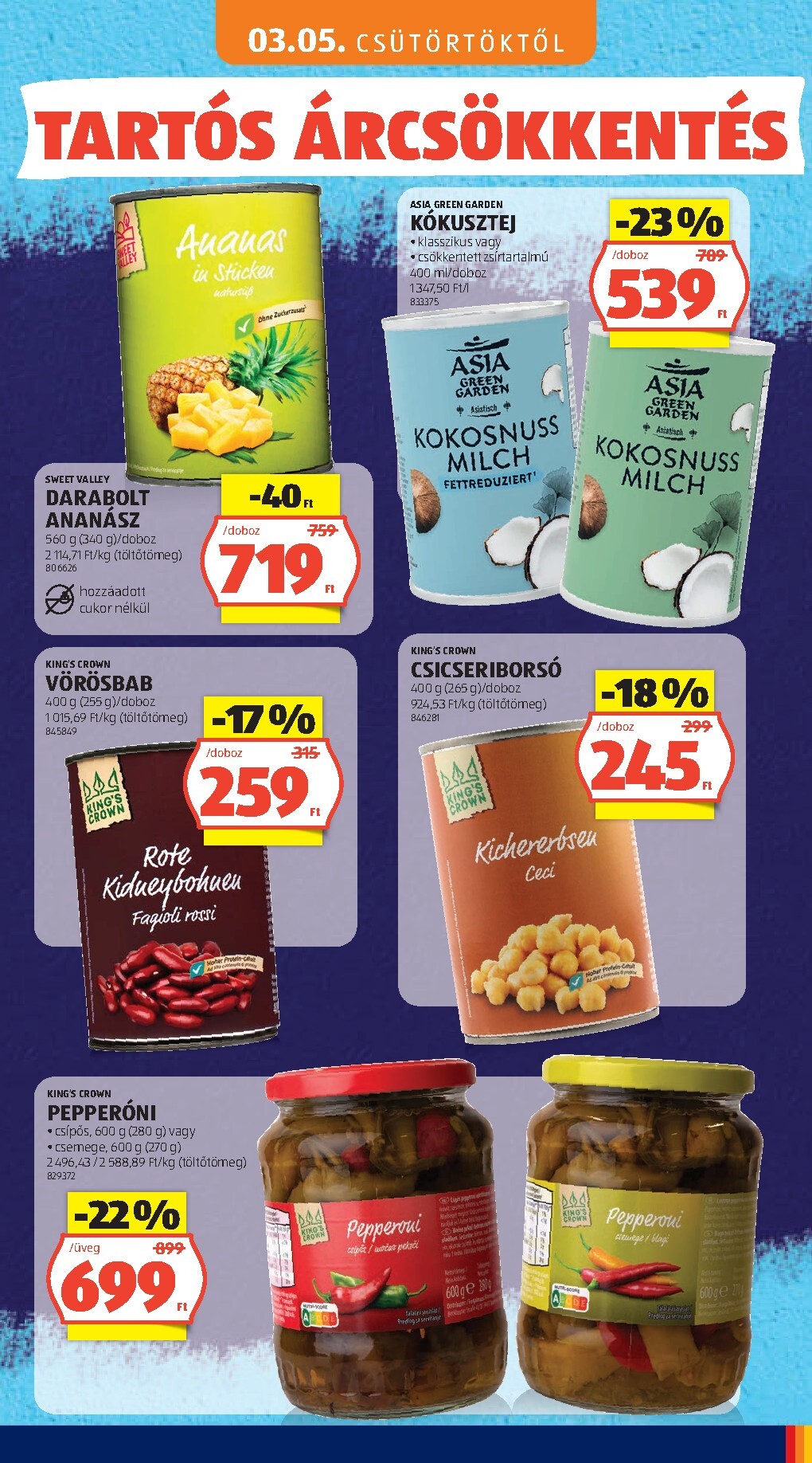 aldi - Aktuális Aldi - Tartós árcsökkentés flyer szórólap érvényes csütörtöktől 2026.03.05.-től vasárnaptól 2026.05.31.-ig - page: 15