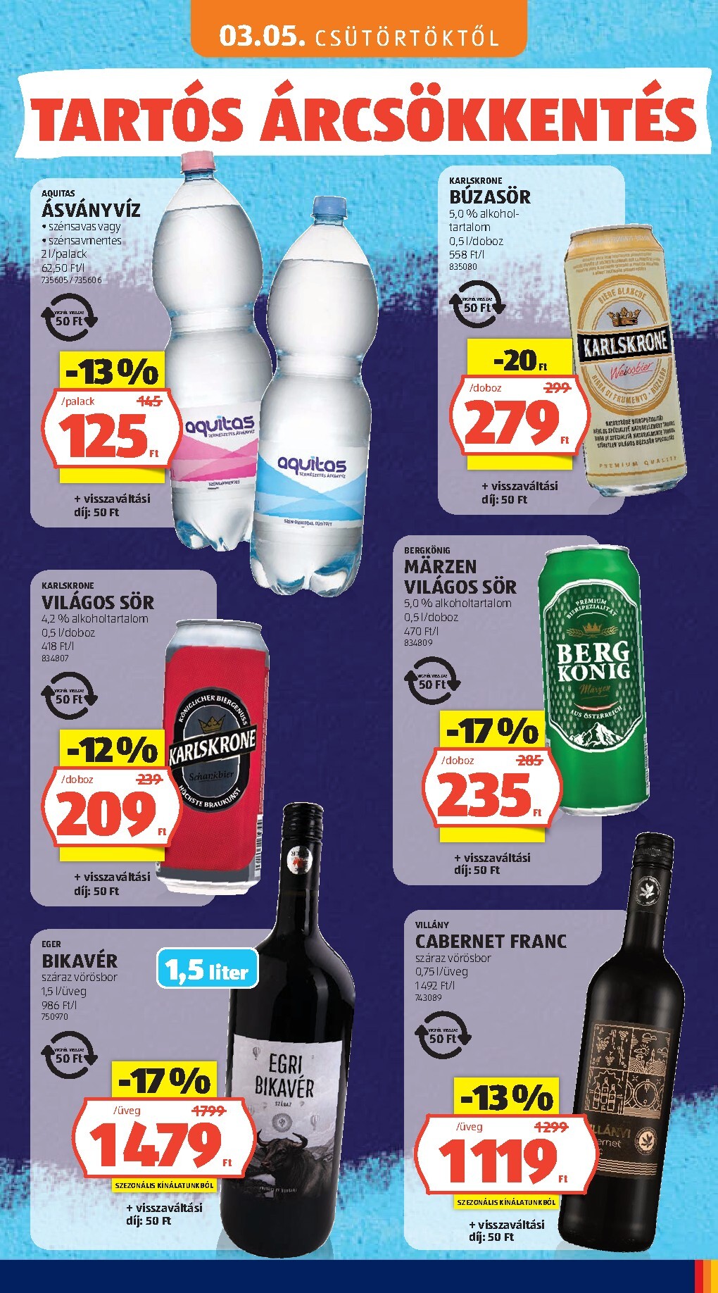 aldi - Aktuális Aldi - Tartós árcsökkentés flyer szórólap érvényes csütörtöktől 2026.03.05.-től vasárnaptól 2026.05.31.-ig - page: 25