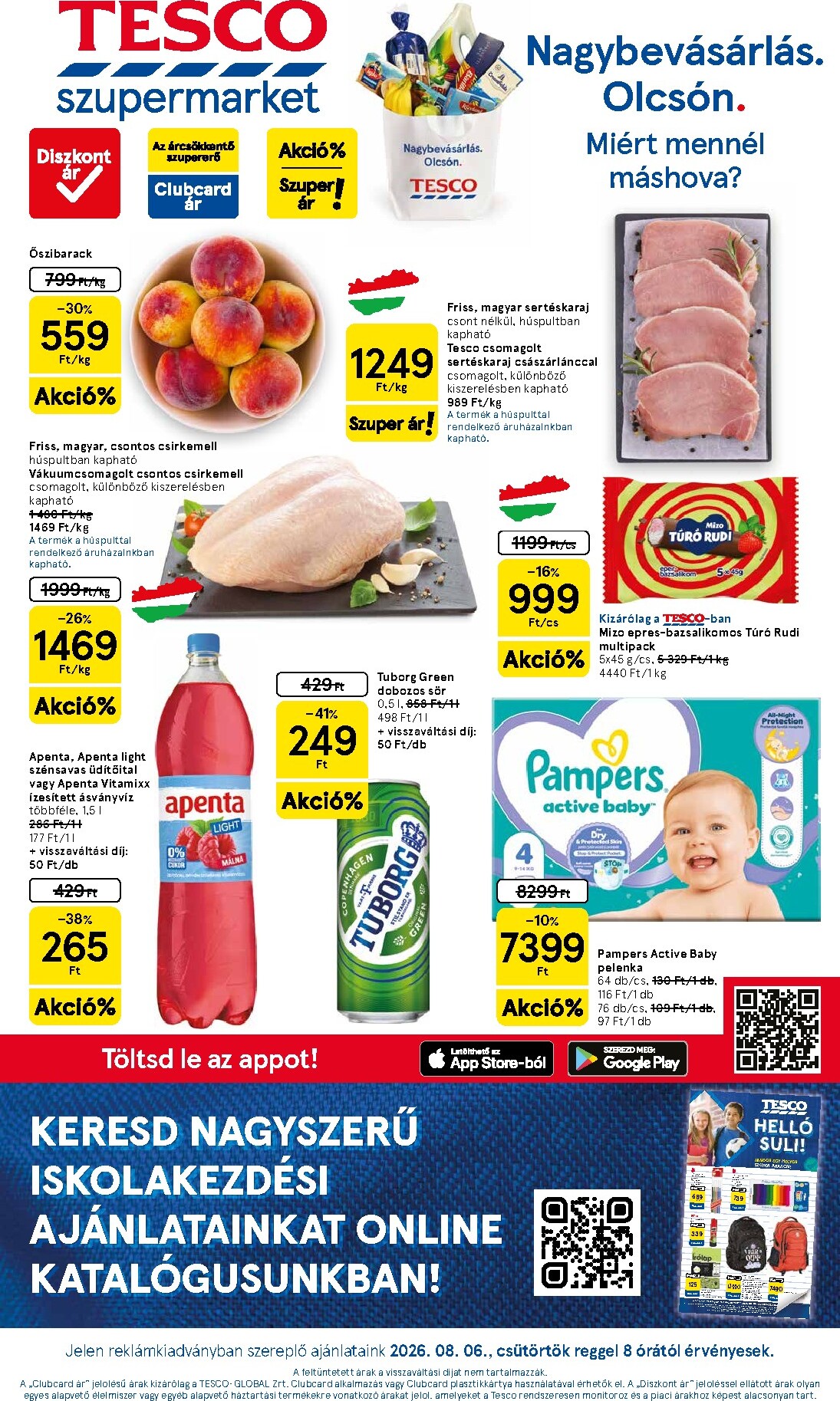 tesco - A jövőbeli Tesco szupermarket akciós újság csütörtöktől 2026.08.06.-tól szerdától 2026.08.12.-ig érvényes. - page: 1