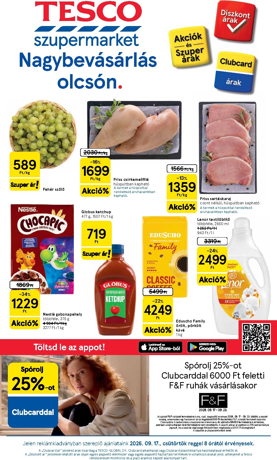 tesco - A jövőbeli Tesco szupermarket akciós újság csütörtöktől 2026.09.17.-tól szerdától 2026.09.23.-ig érvényes. - page: 1