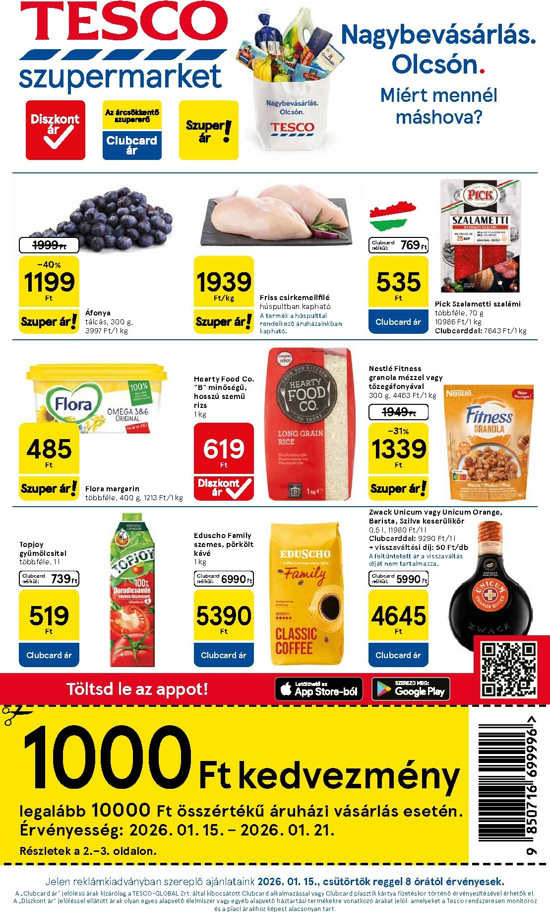 tesco - Tesco szupermarket akciós újság, érvényes 01.15. - 01.21.