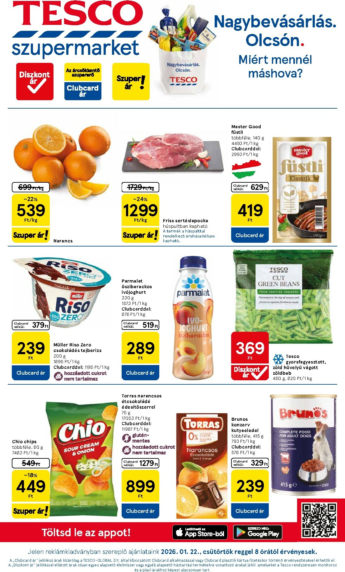 tesco - Tesco szupermarket akciós újság, érvényes 01.22. - 01.28.