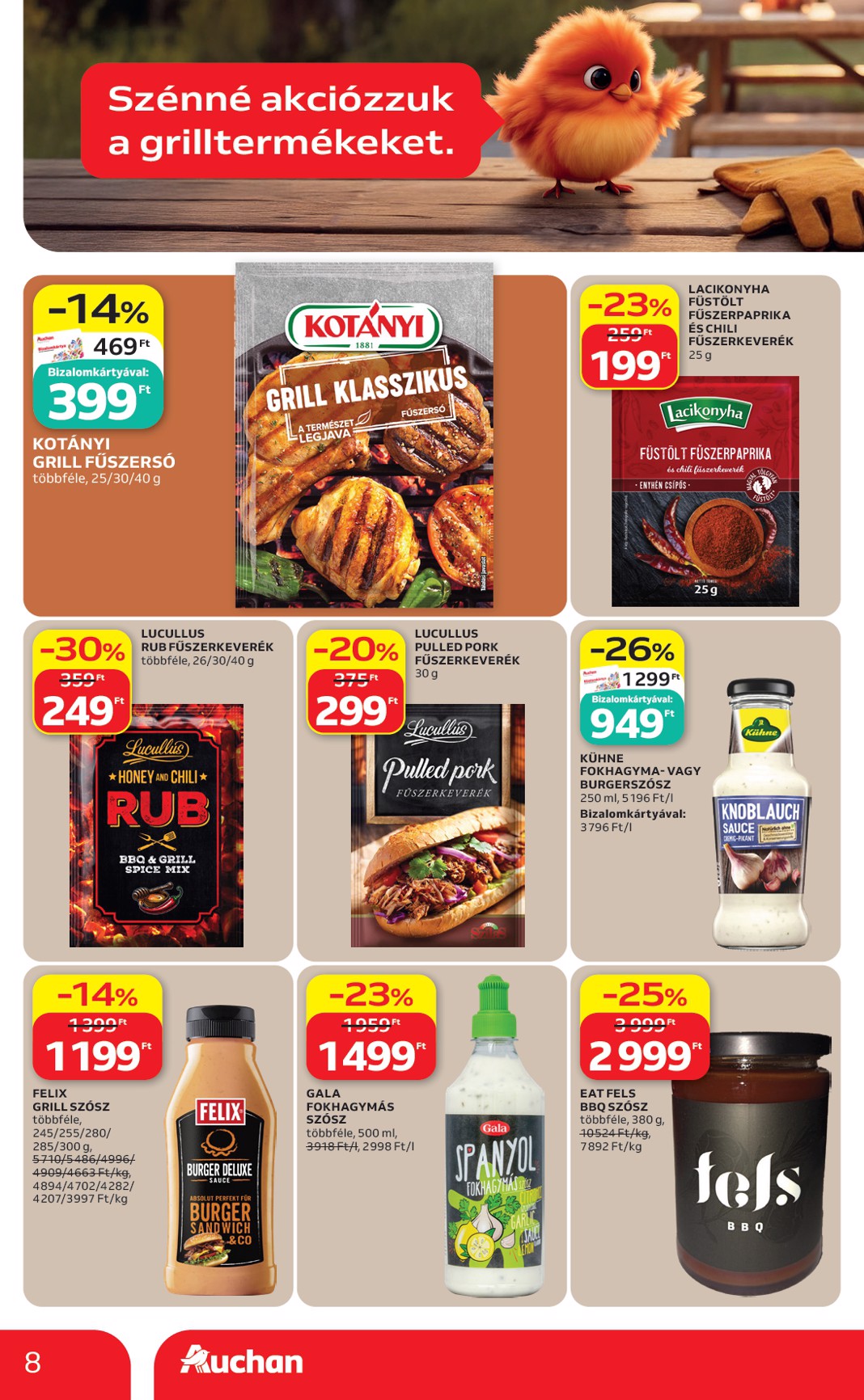 auchan - A jövőbeli Auchan - Grill Ajánlataink akciós újság csütörtöktől 2026.05.21.-tól szerdától 2026.06.03.-ig érvényes. - page: 8