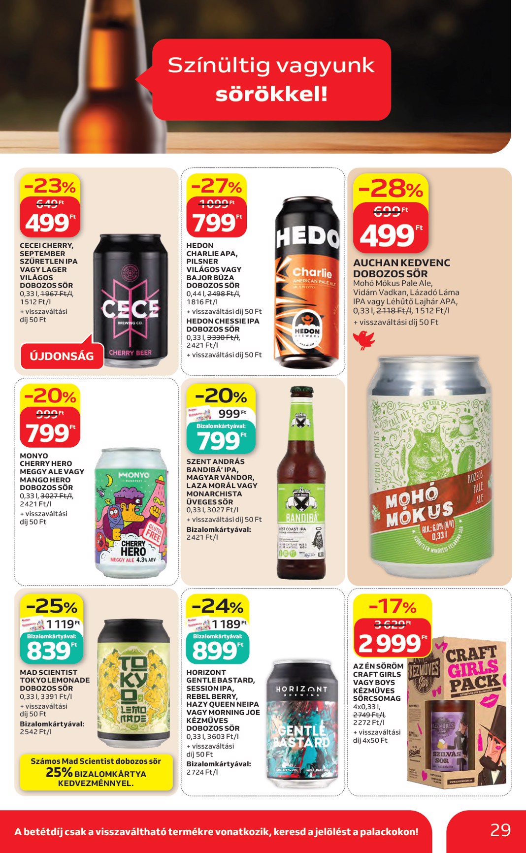 auchan - A jövőbeli Auchan hipermarket akciós újság csütörtöktől 2026.06.04.-tól szerdától 2026.06.10.-ig érvényes. - page: 29