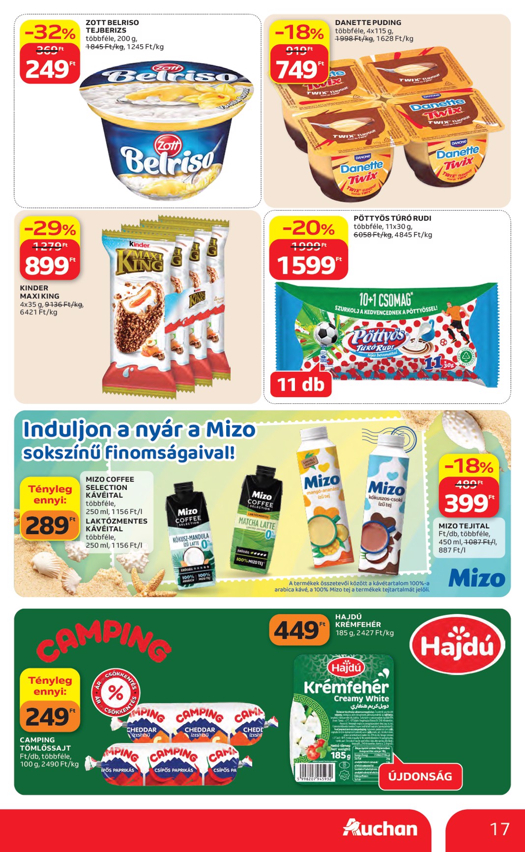 auchan - A jövőbeli Auchan hipermarket akciós újság csütörtöktől 2026.06.04.-tól szerdától 2026.06.10.-ig érvényes. - page: 17