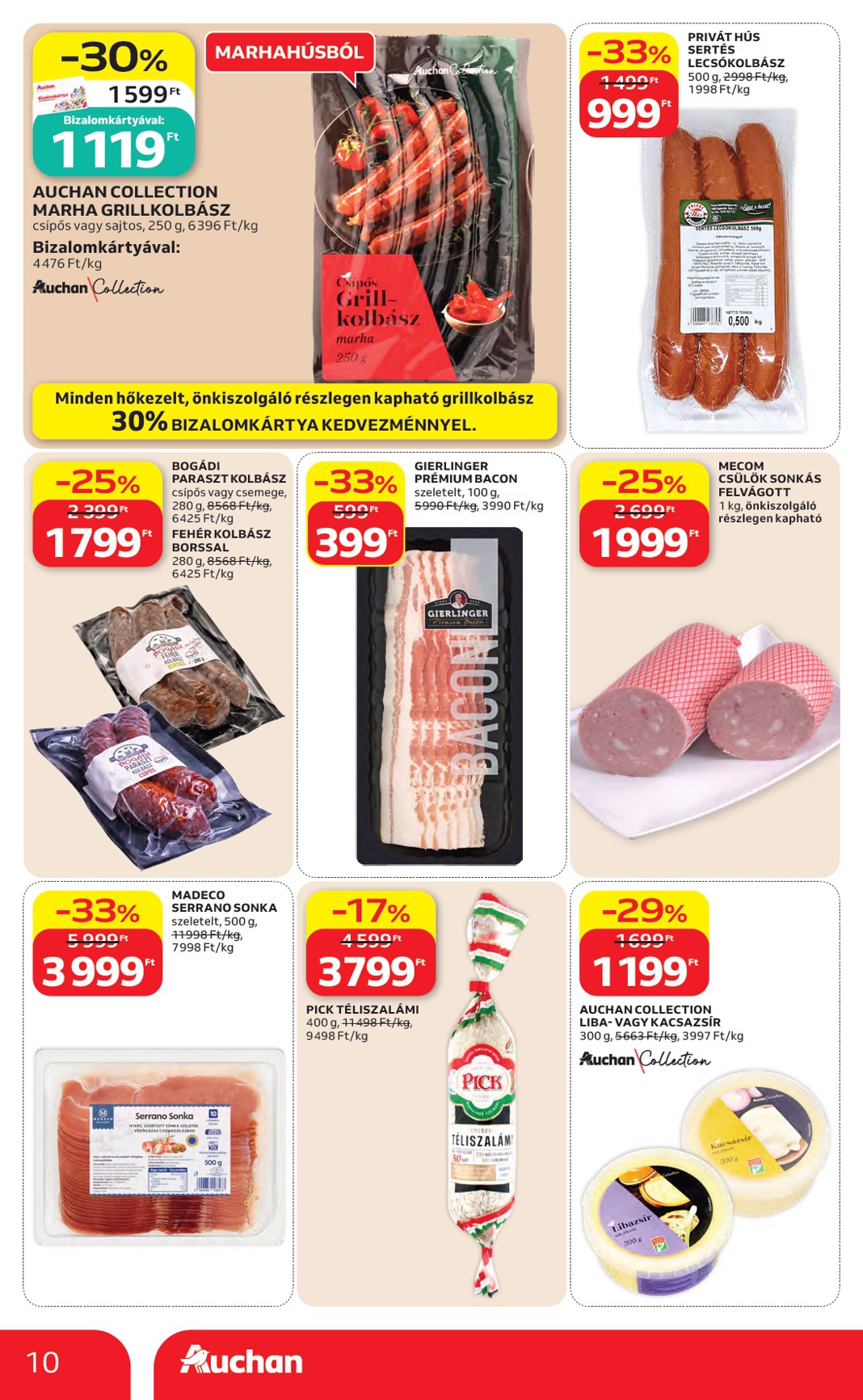 auchan - A jövőbeli Auchan hipermarket akciós újság csütörtöktől 2026.06.04.-tól szerdától 2026.06.10.-ig érvényes. - page: 10