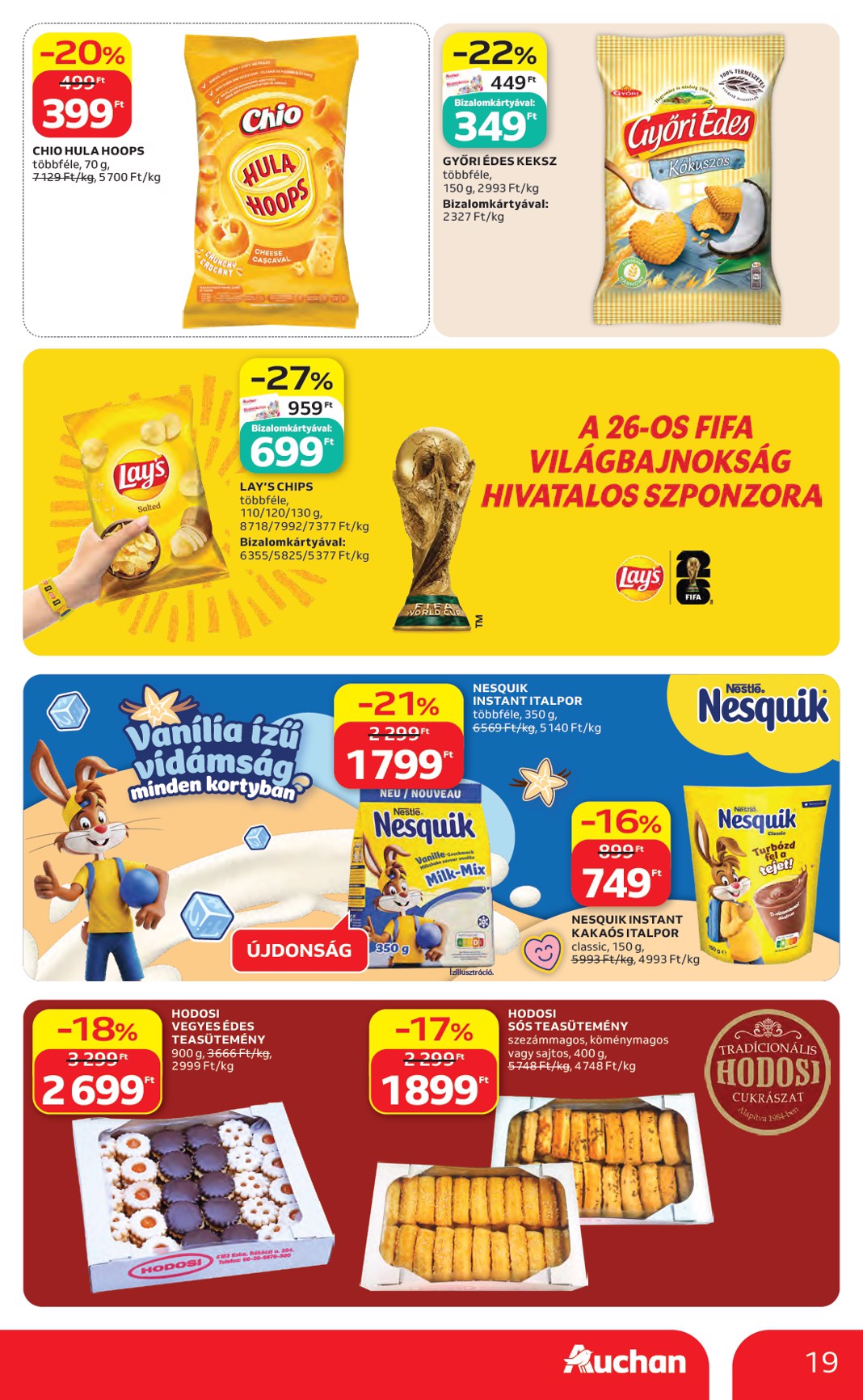 auchan - A jövőbeli Auchan hipermarket akciós újság csütörtöktől 2026.06.04.-tól szerdától 2026.06.10.-ig érvényes. - page: 19