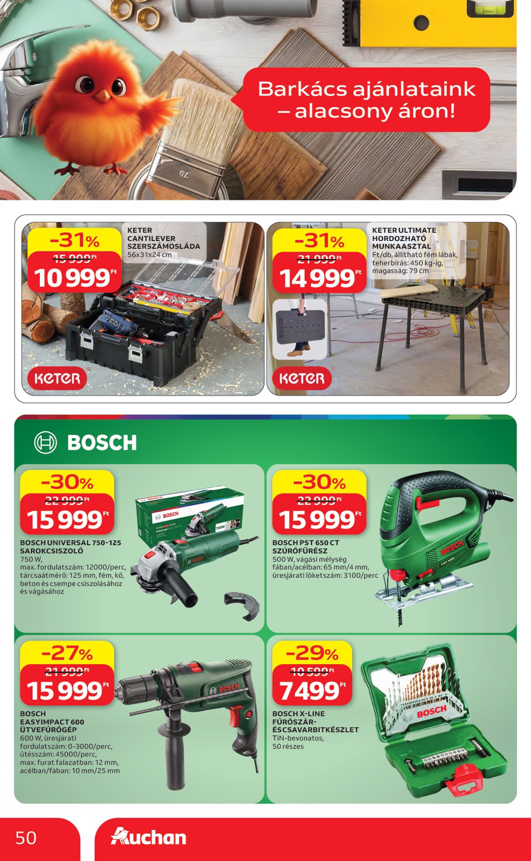 auchan - A jövőbeli Auchan hipermarket akciós újság csütörtöktől 2026.06.04.-tól szerdától 2026.06.10.-ig érvényes. - page: 51