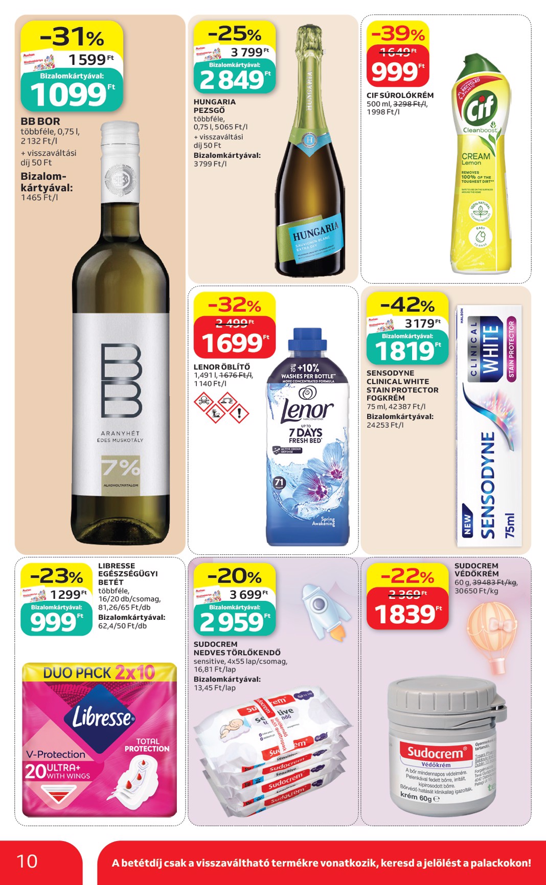 auchan - A jövőbeli Auchan szupermarket akciós újság csütörtöktől 2026.06.04.-tól szerdától 2026.06.10.-ig érvényes. - page: 10