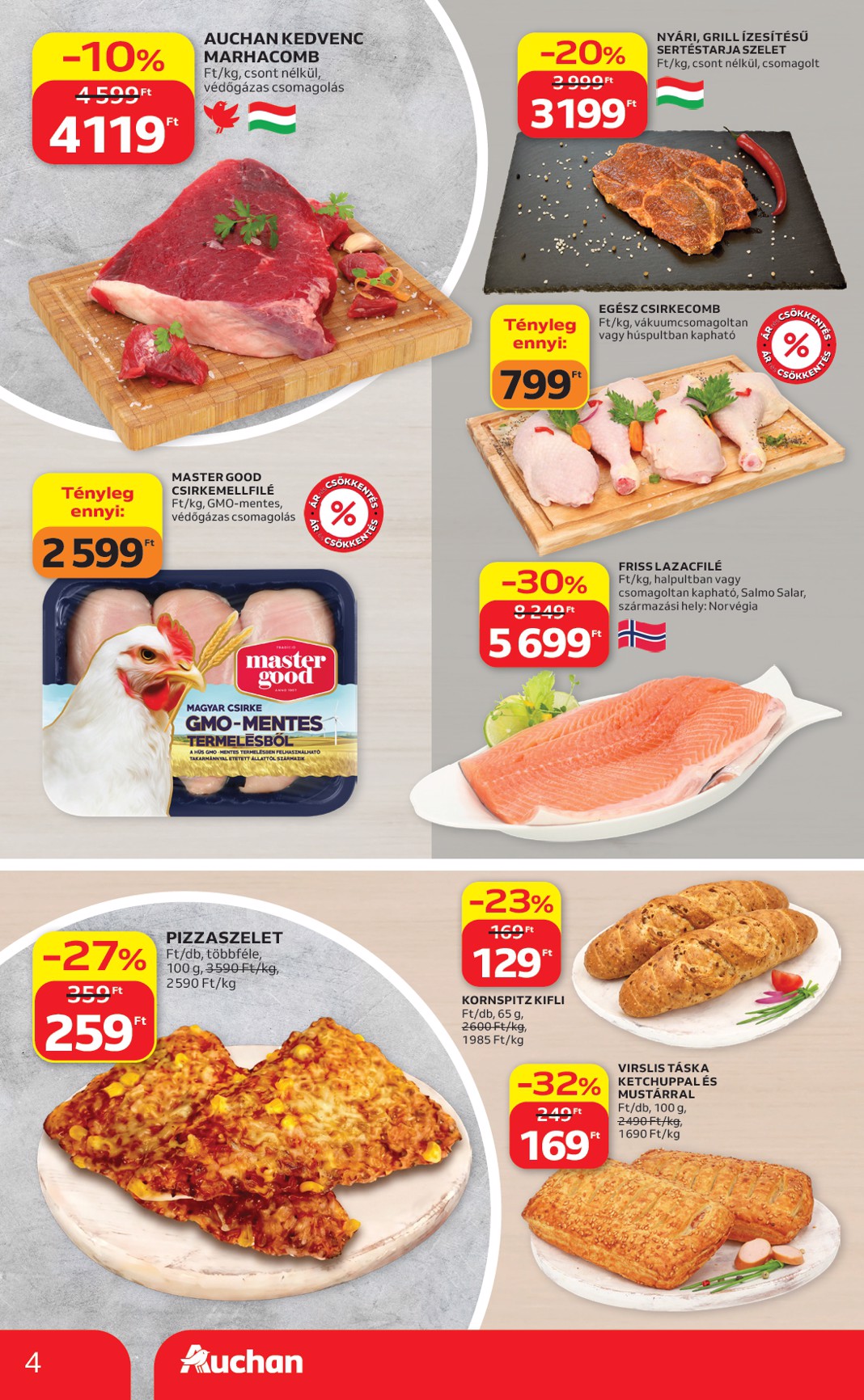 auchan - A jövőbeli Auchan szupermarket akciós újság csütörtöktől 2026.06.04.-tól szerdától 2026.06.10.-ig érvényes. - page: 4