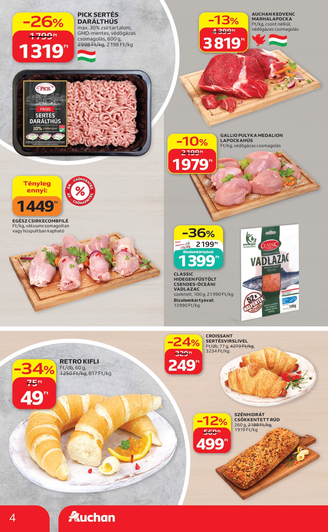 auchan - Aktuális Auchan Szupermarket szórólap érvényes csütörtöktől 2026.06.18.-től szerdától 2026.06.24.-ig - page: 4