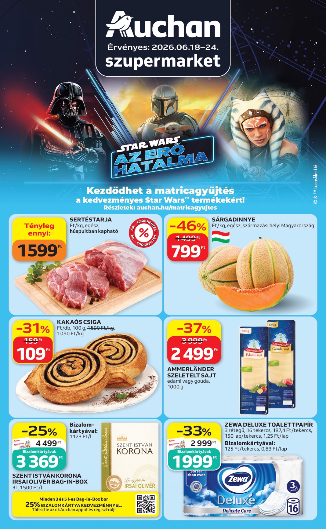 auchan - Aktuális Auchan Szupermarket szórólap érvényes csütörtöktől 2026.06.18.-től szerdától 2026.06.24.-ig