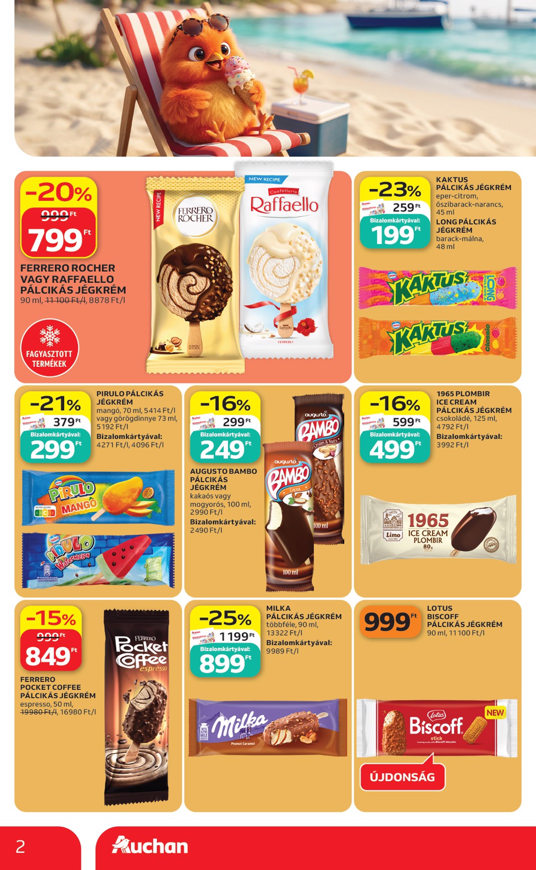auchan - Aktuális Auchan Hipermarket - Jégkrém ajánlataink szórólap érvényes csütörtöktől 2026.06.18.-től szerdától 2026.06.24.-ig - page: 2