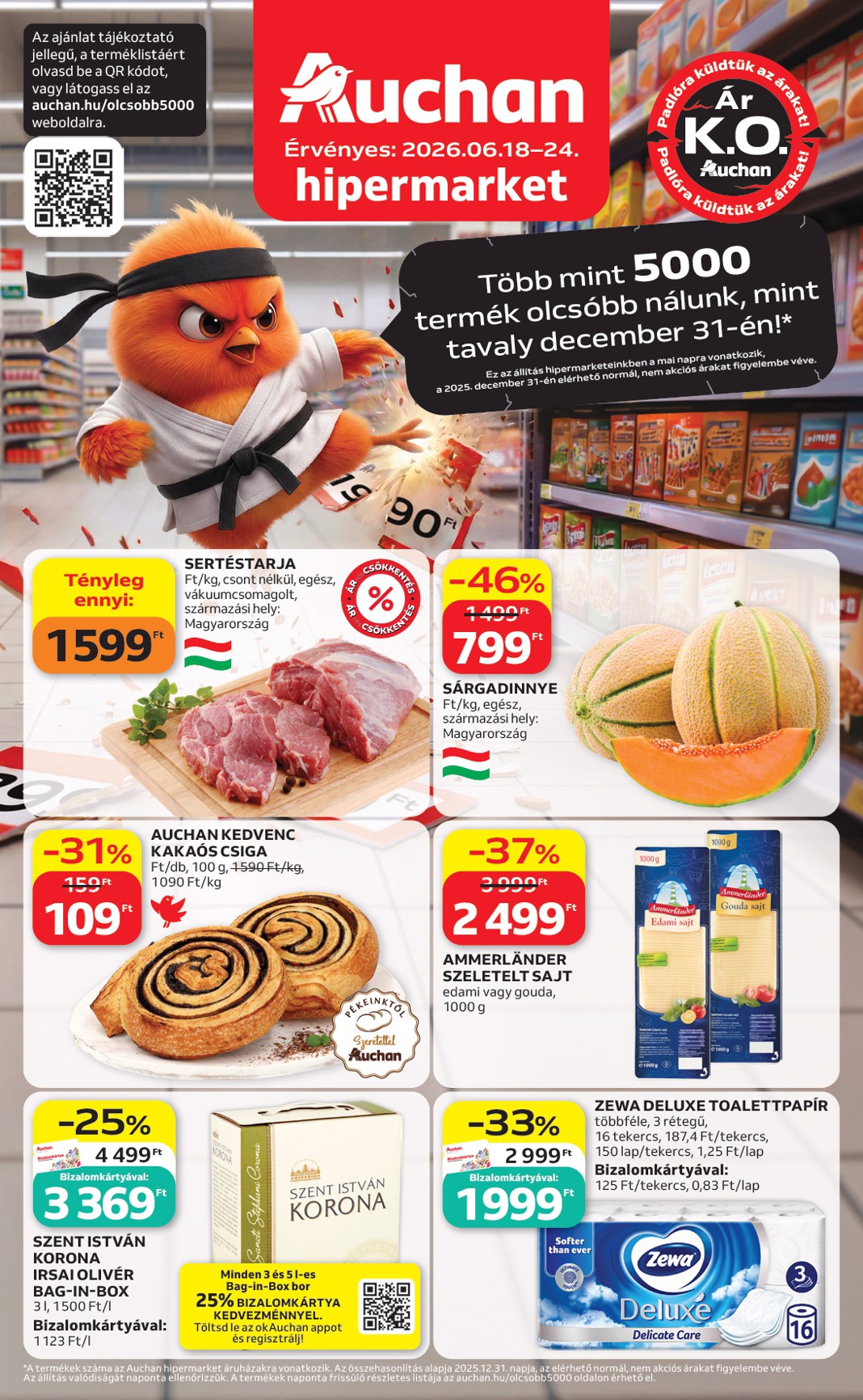 auchan - Aktuális Auchan Hipermarket szórólap érvényes csütörtöktől 2026.06.18.-től szerdától 2026.06.24.-ig - page: 1