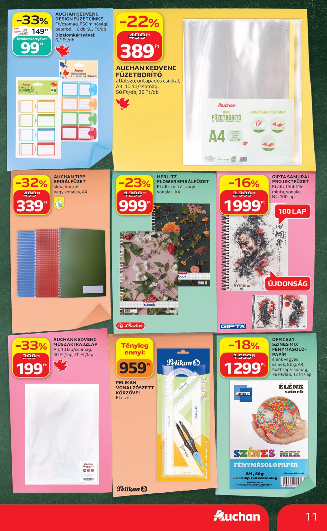 auchan - A jövőbeli Auchan - Iskolakezdés ajánlataink akciós újság csütörtöktől 2026.07.23.-tól szerdától 2026.07.29.-ig érvényes. - page: 11