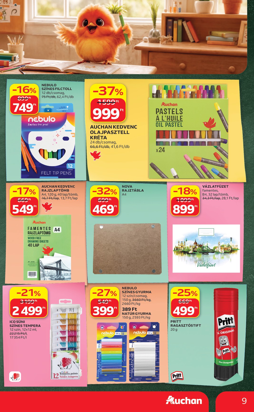 auchan - A jövőbeli Auchan - Iskolakezdés ajánlataink akciós újság csütörtöktől 2026.07.23.-tól szerdától 2026.07.29.-ig érvényes. - page: 9