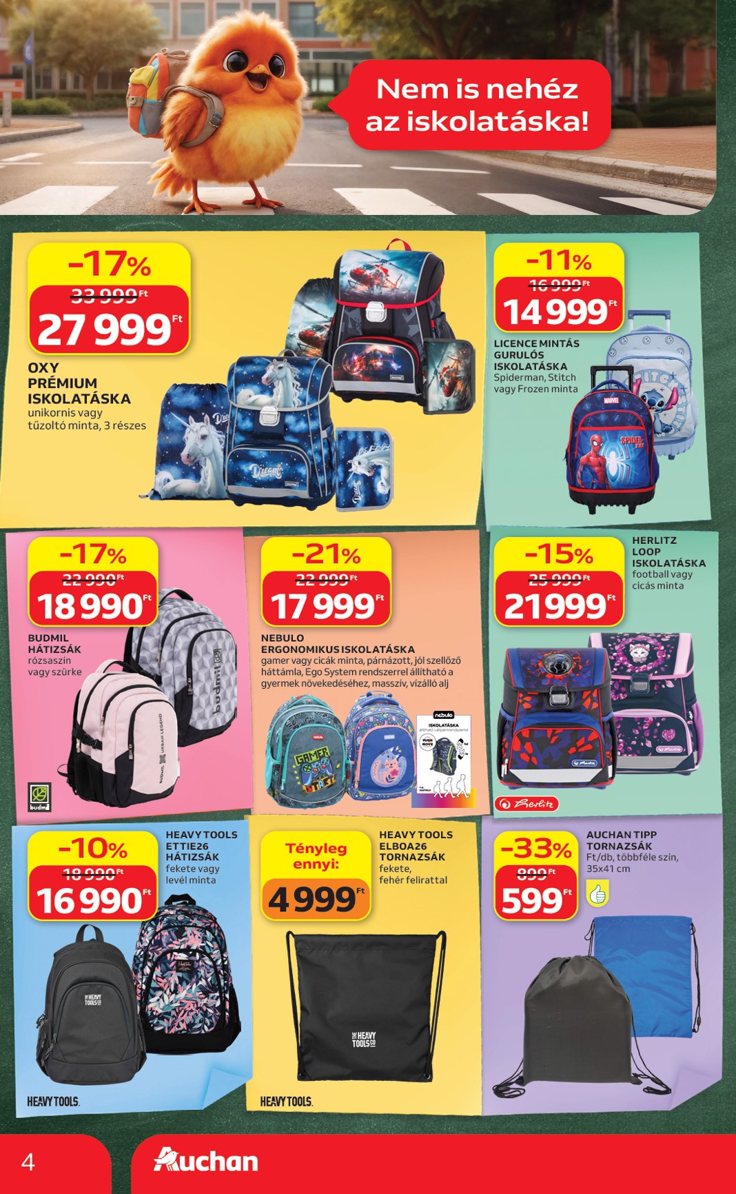 auchan - A jövőbeli Auchan - Iskolakezdés ajánlataink akciós újság csütörtöktől 2026.07.23.-tól szerdától 2026.07.29.-ig érvényes. - page: 4