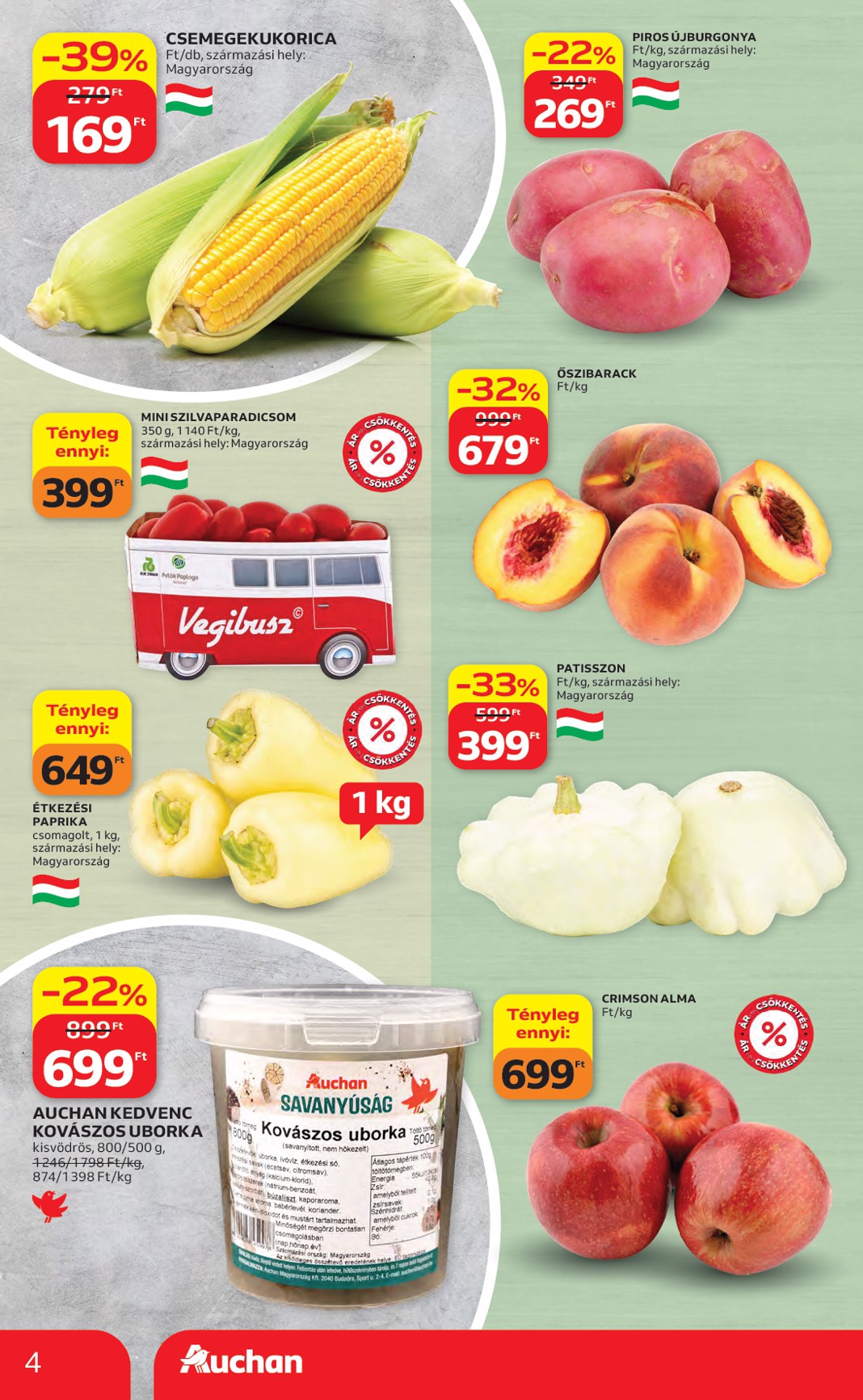auchan - A jövőbeli Auchan hipermarket akciós újság csütörtöktől 2026.07.23.-tól szerdától 2026.07.29.-ig érvényes. - page: 4